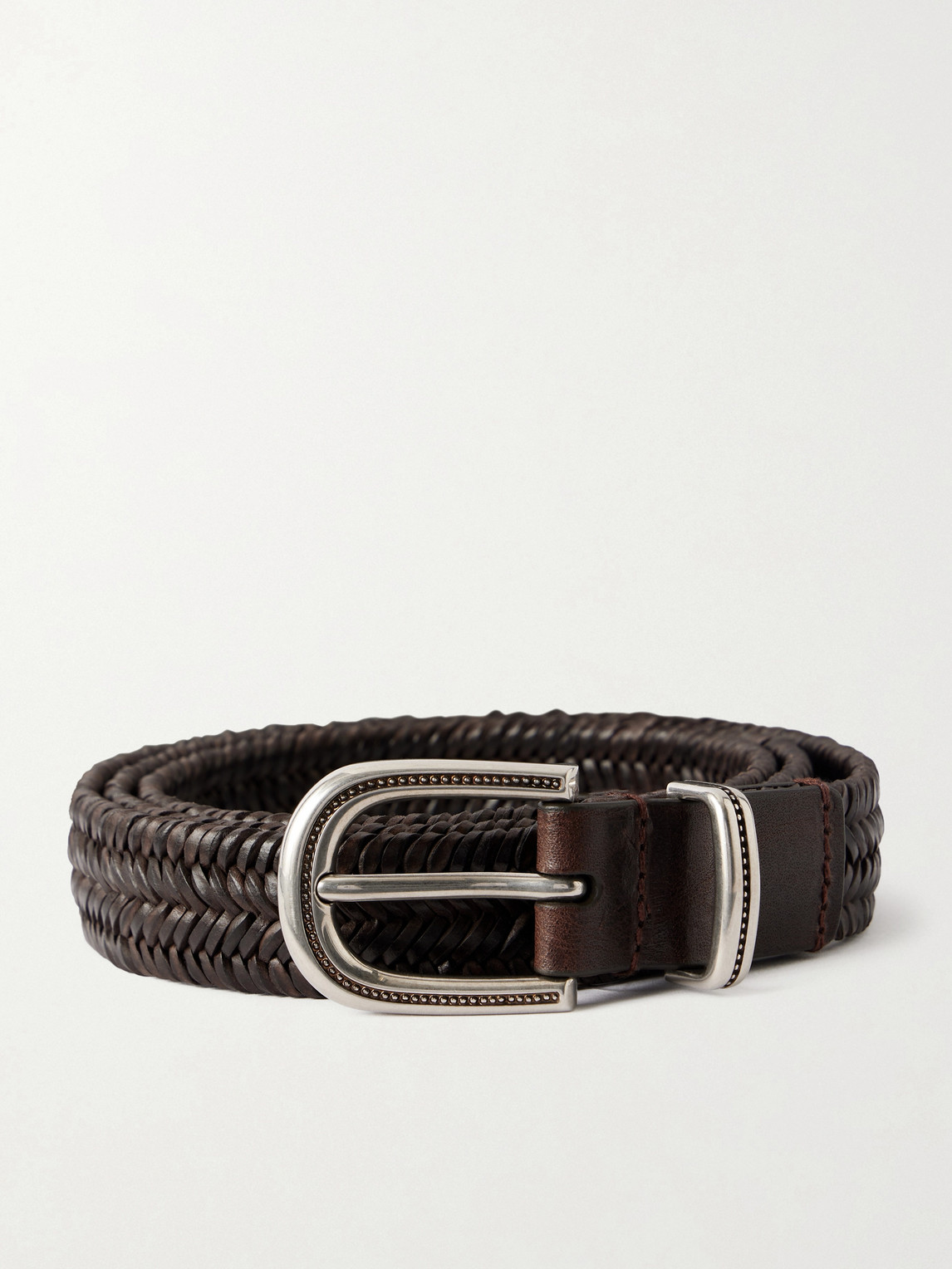 Brunello Cucinelli 2cm Woven Leather Belt EU 100