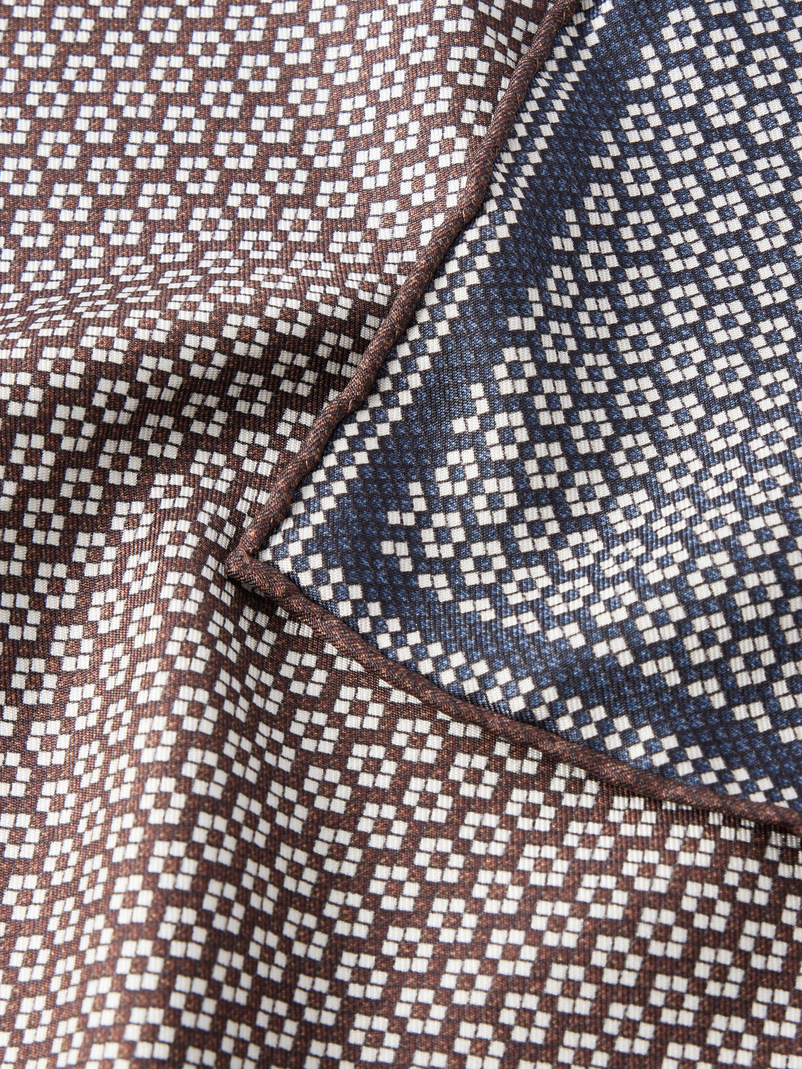  Brunello Cucinelli - Printed Silk Pocket Square - Men - Brown 
