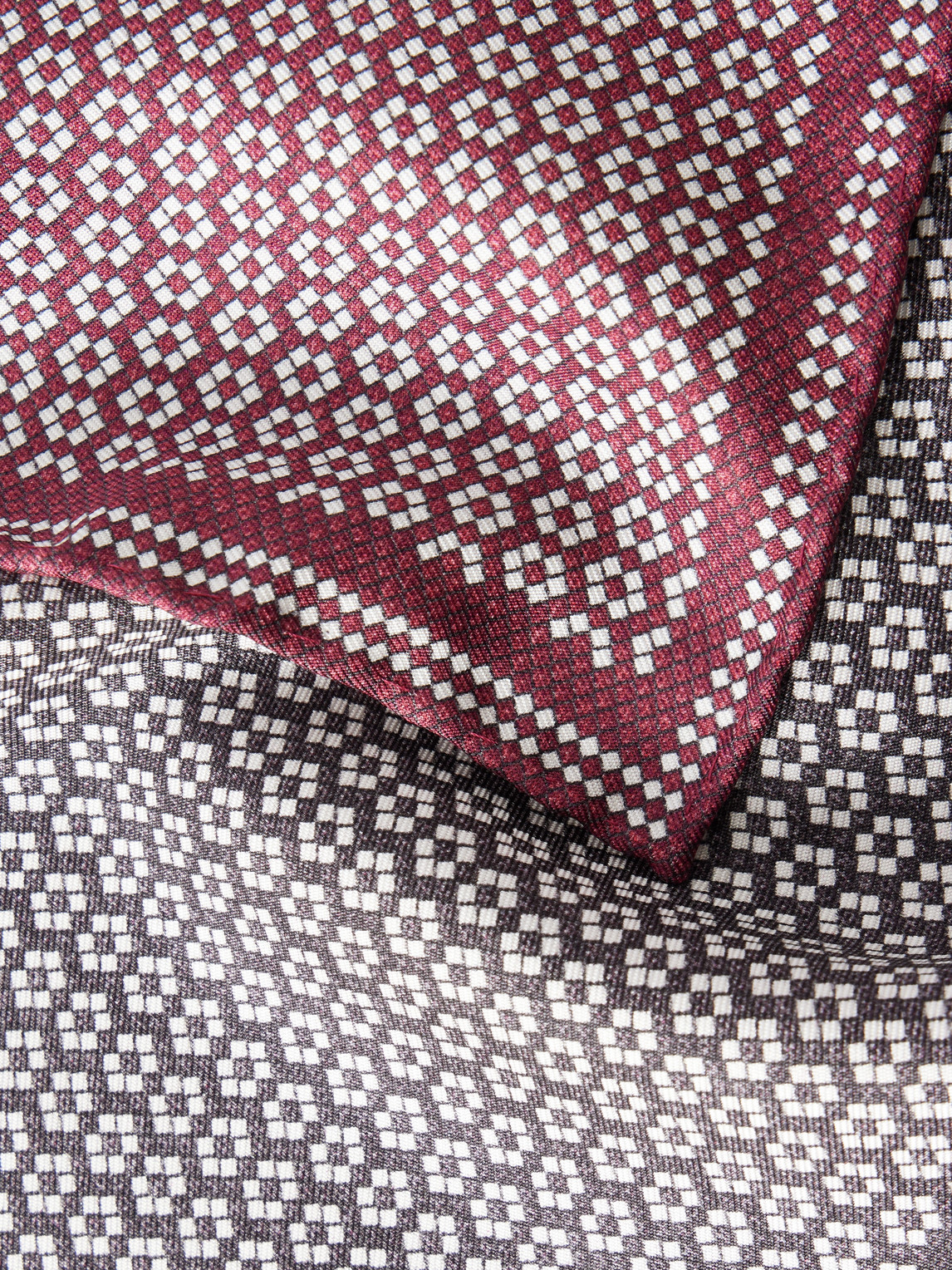  Brunello Cucinelli - Printed Silk Pocket Square - Men - Burgundy 