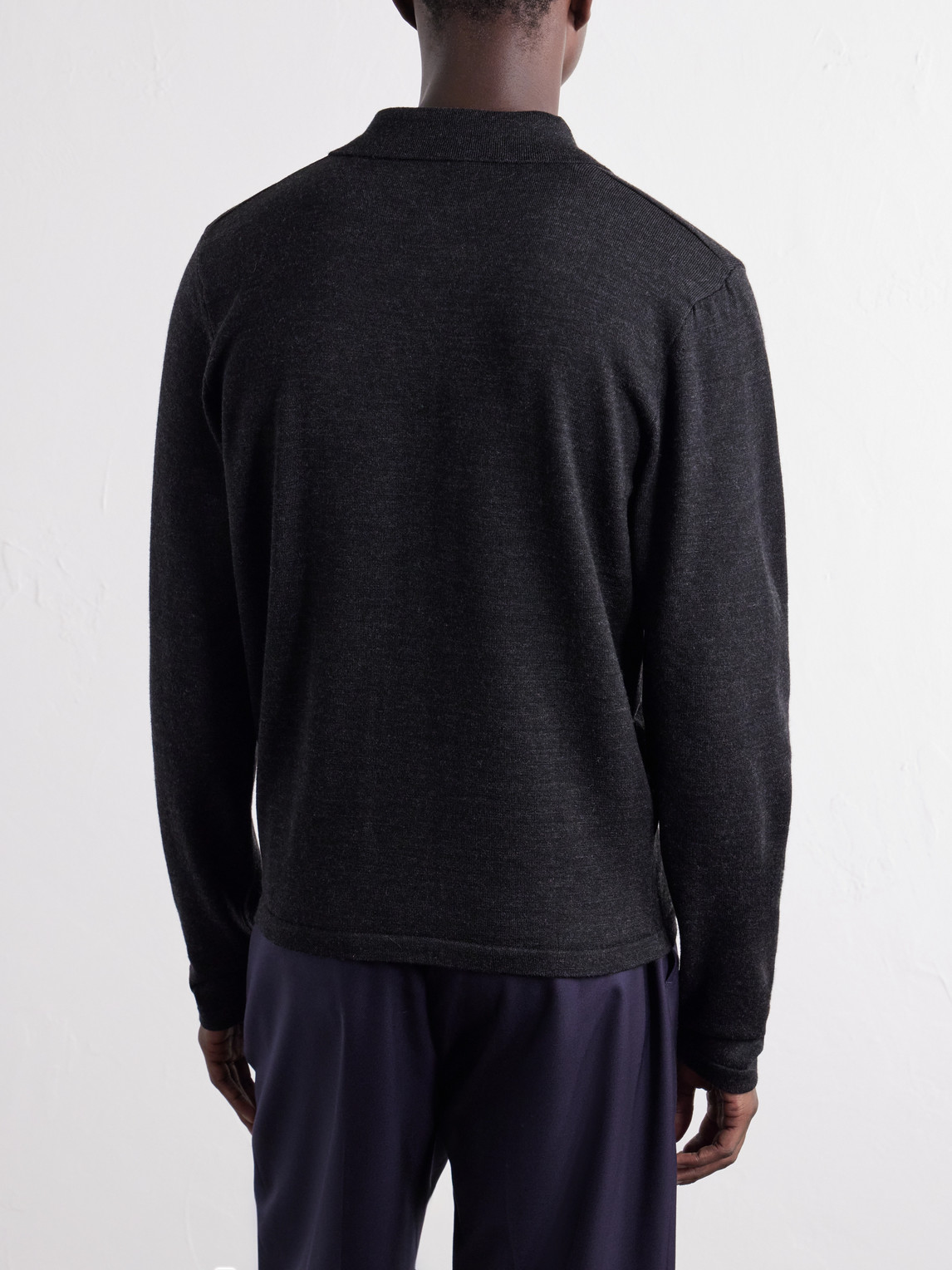 Mouliné Wool Polo Shirt