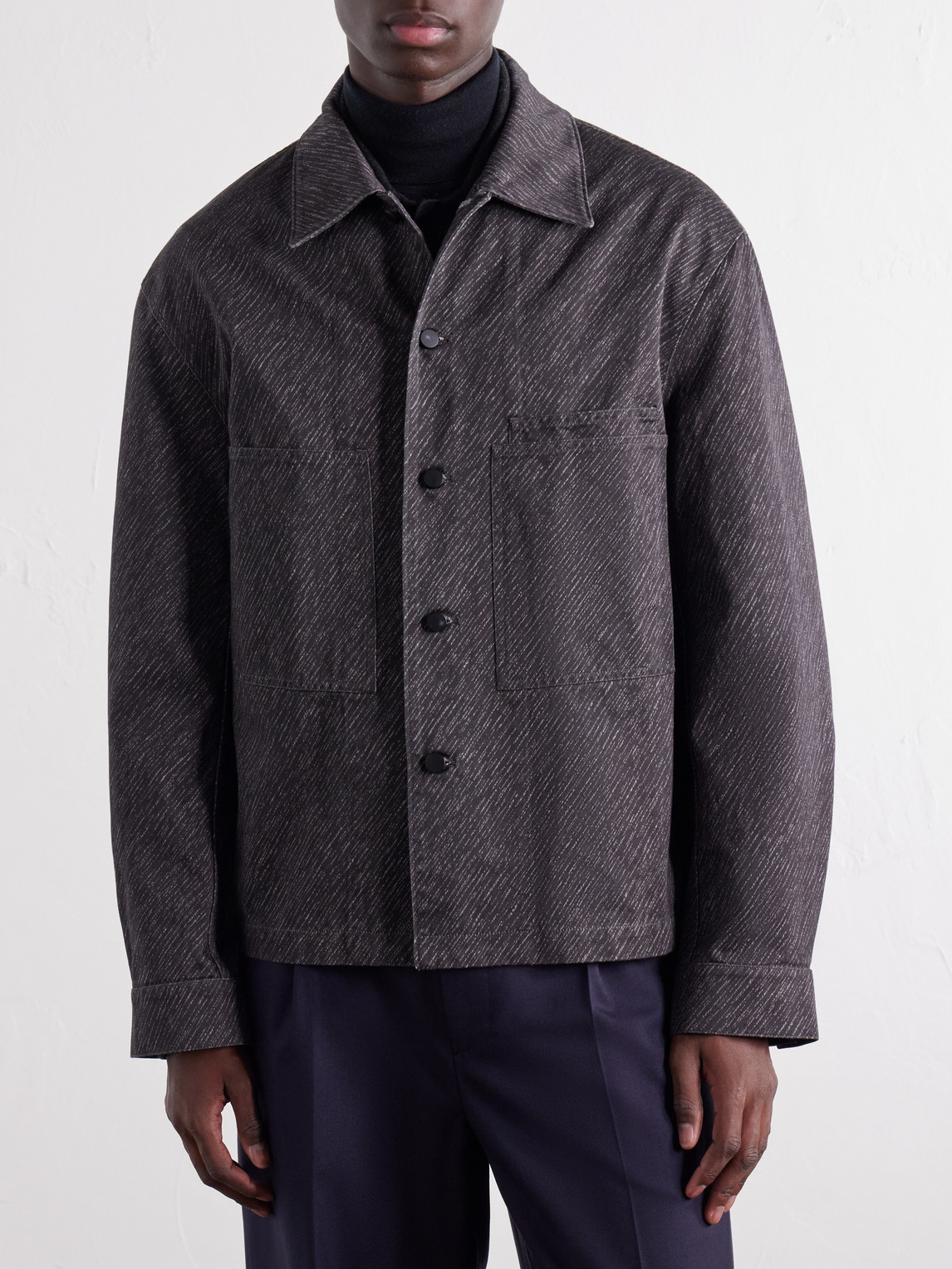 Printed Cotton-Twill Overshirt