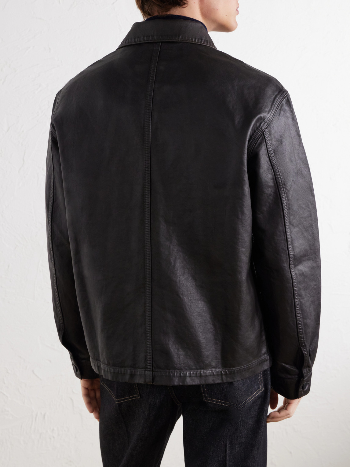 Coated Cotton-Twill Overshirt
