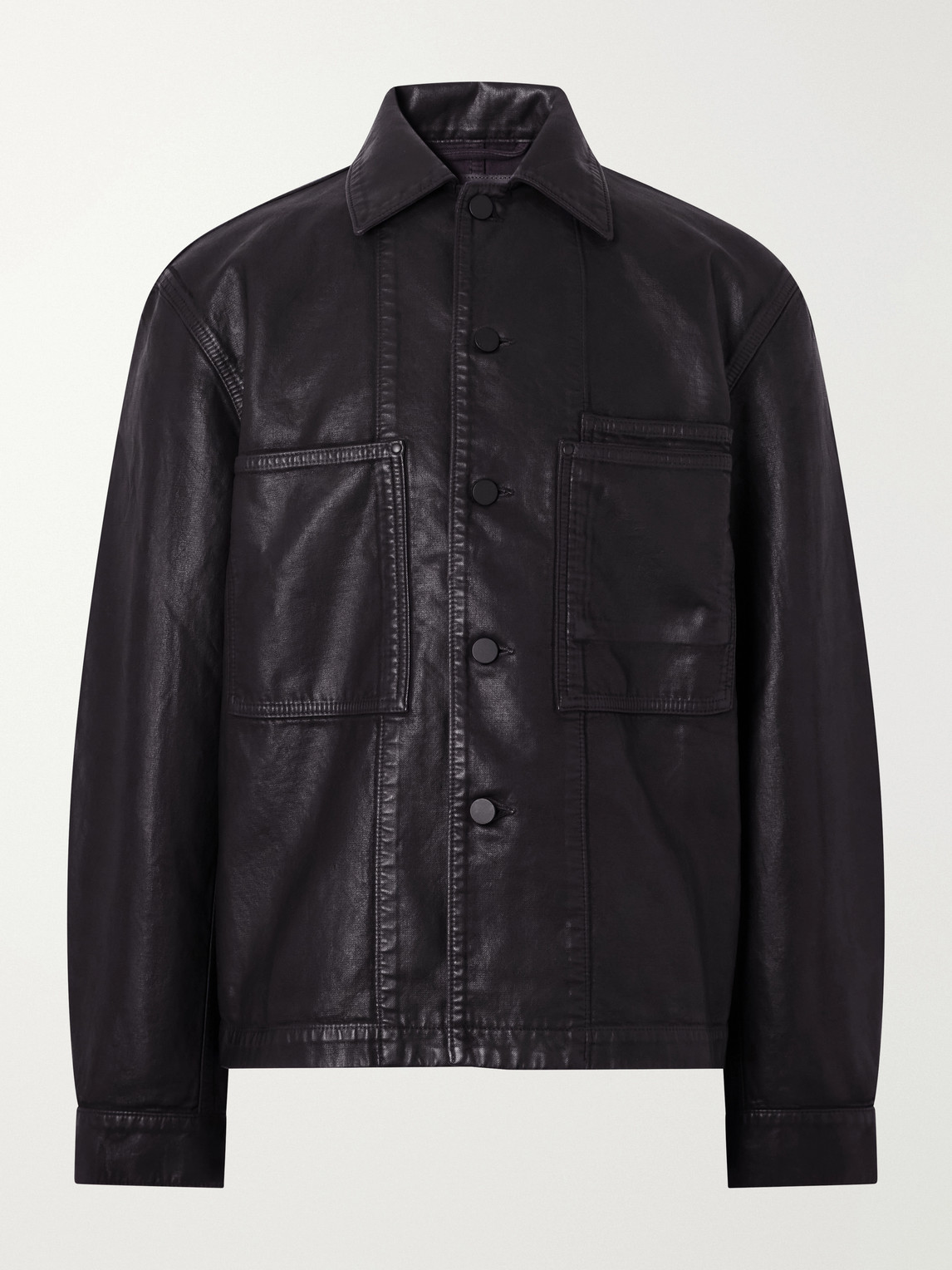 Coated Cotton-Twill Overshirt