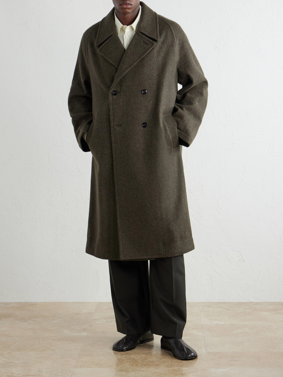 Double-Breasted Wool And Alpaca-Blend Felt Coat
