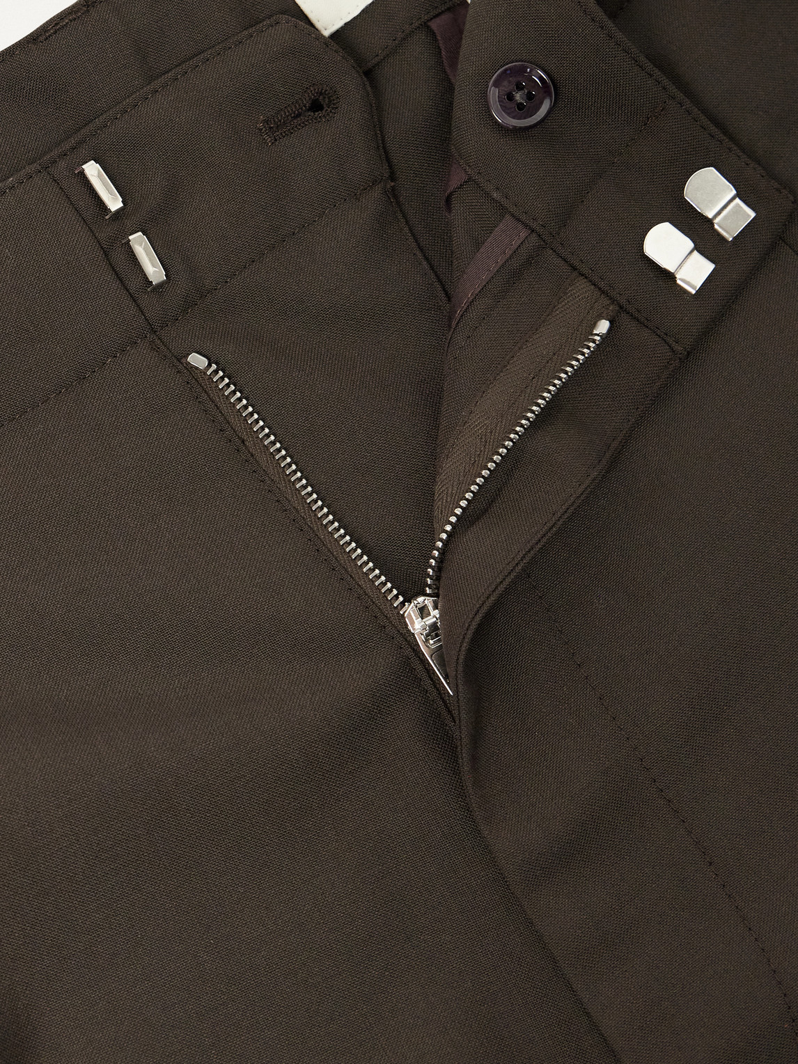 Straight-Leg Pleated Woven Trousers