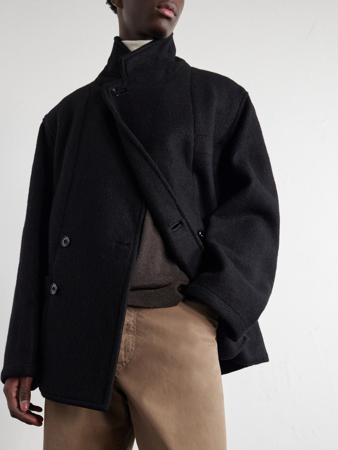 Double-Breasted Wool And Alpaca-Blend Felt Coat
