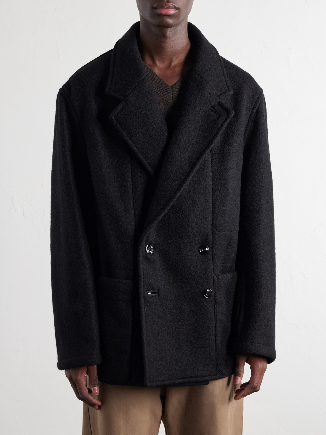 Double-Breasted Wool And Alpaca-Blend Felt Coat