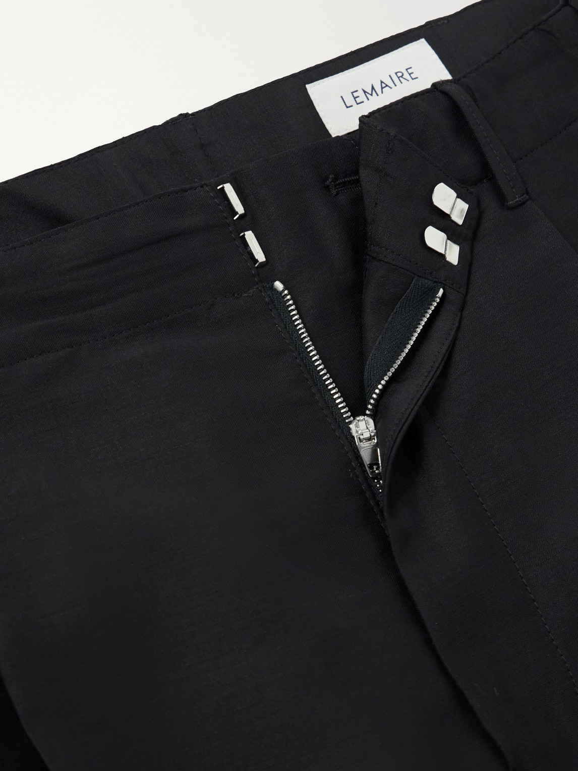 Wide-Leg Pleated Wool-Blend Twill Trousers