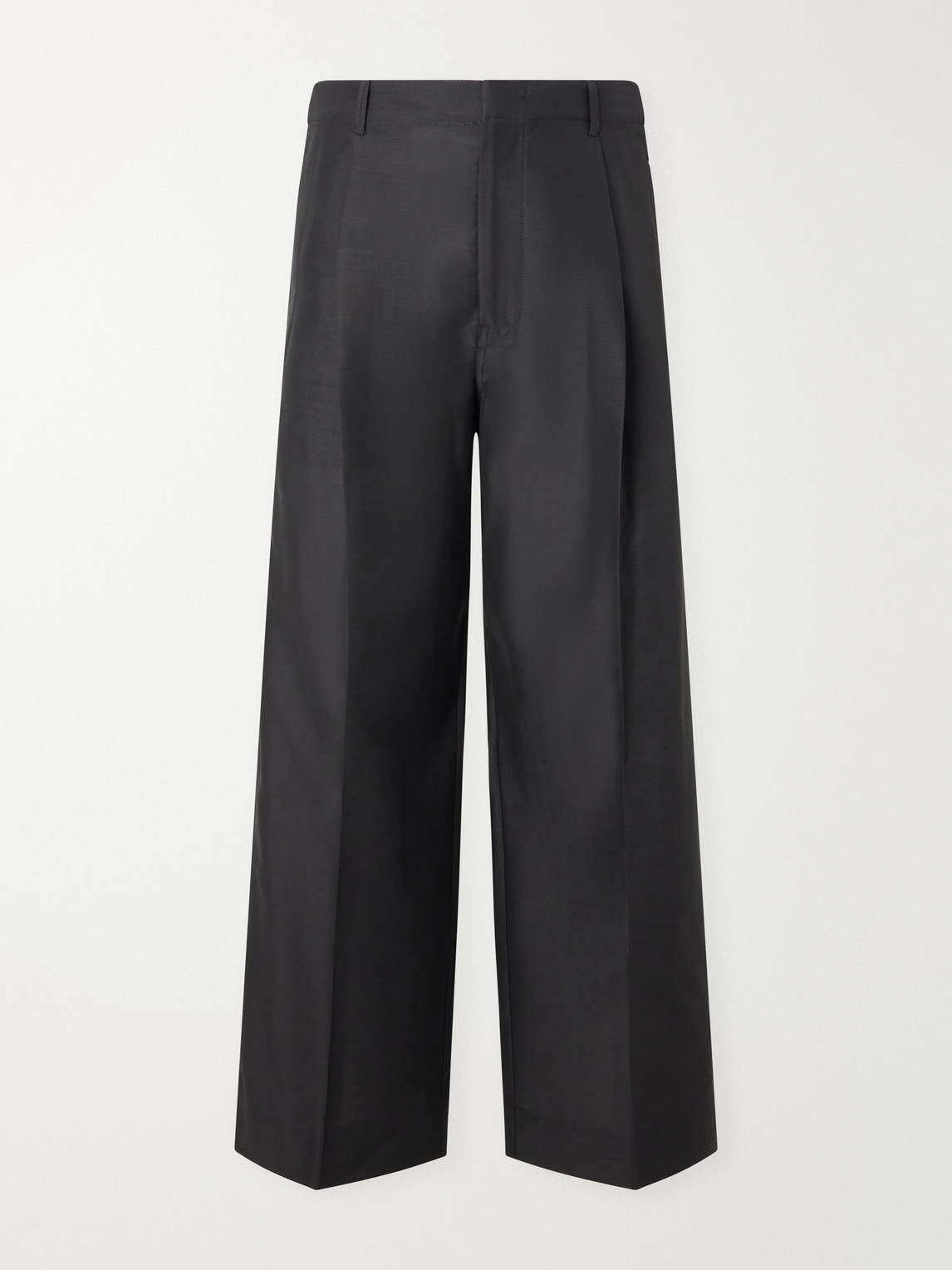 Wide-Leg Pleated Wool-Blend Twill Trousers