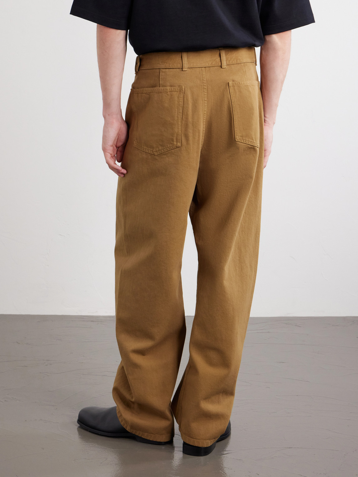 Straight-Leg Belted Cotton-Twill Trousers