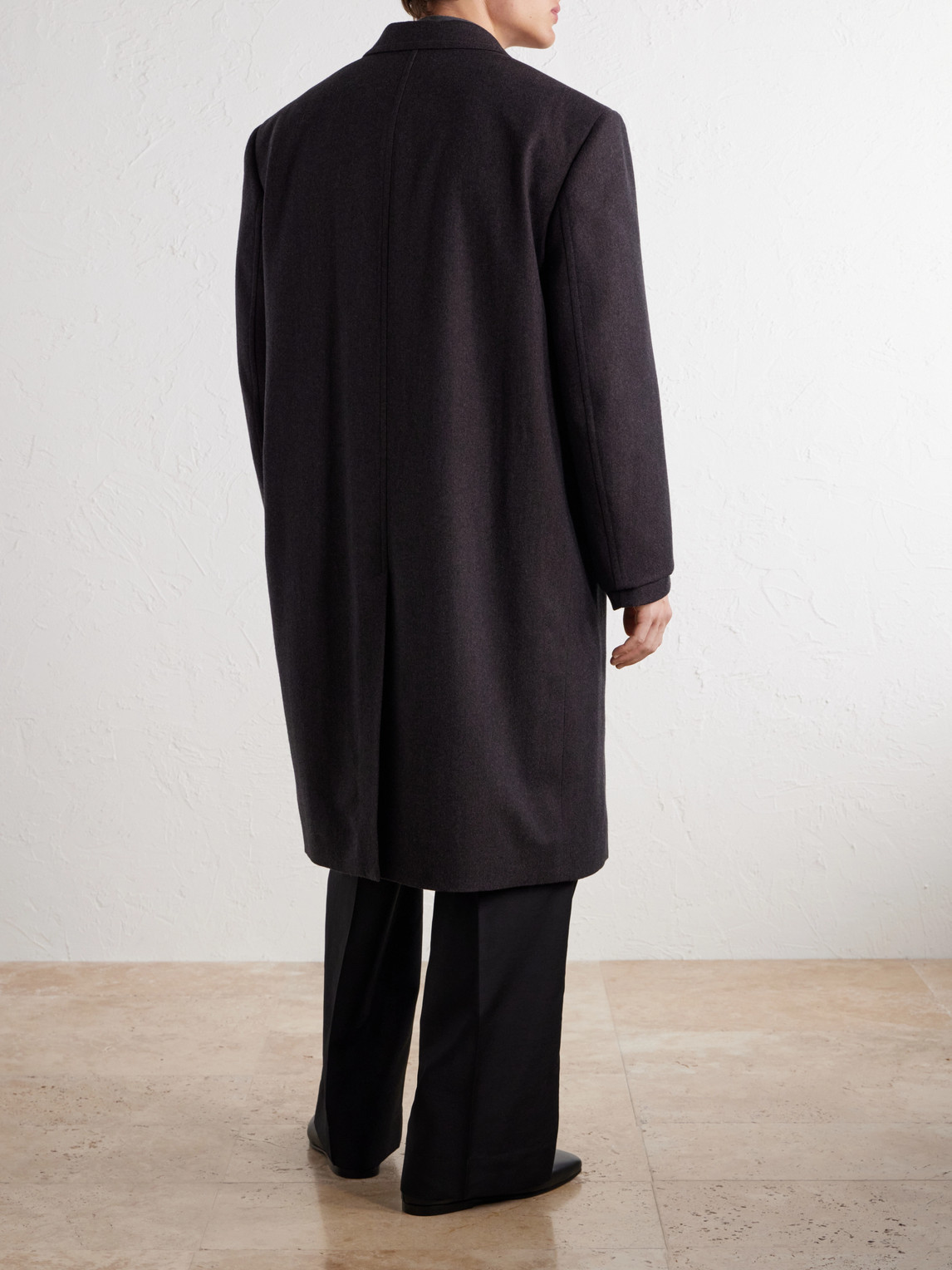 Woven Cashmere-Blend Coat