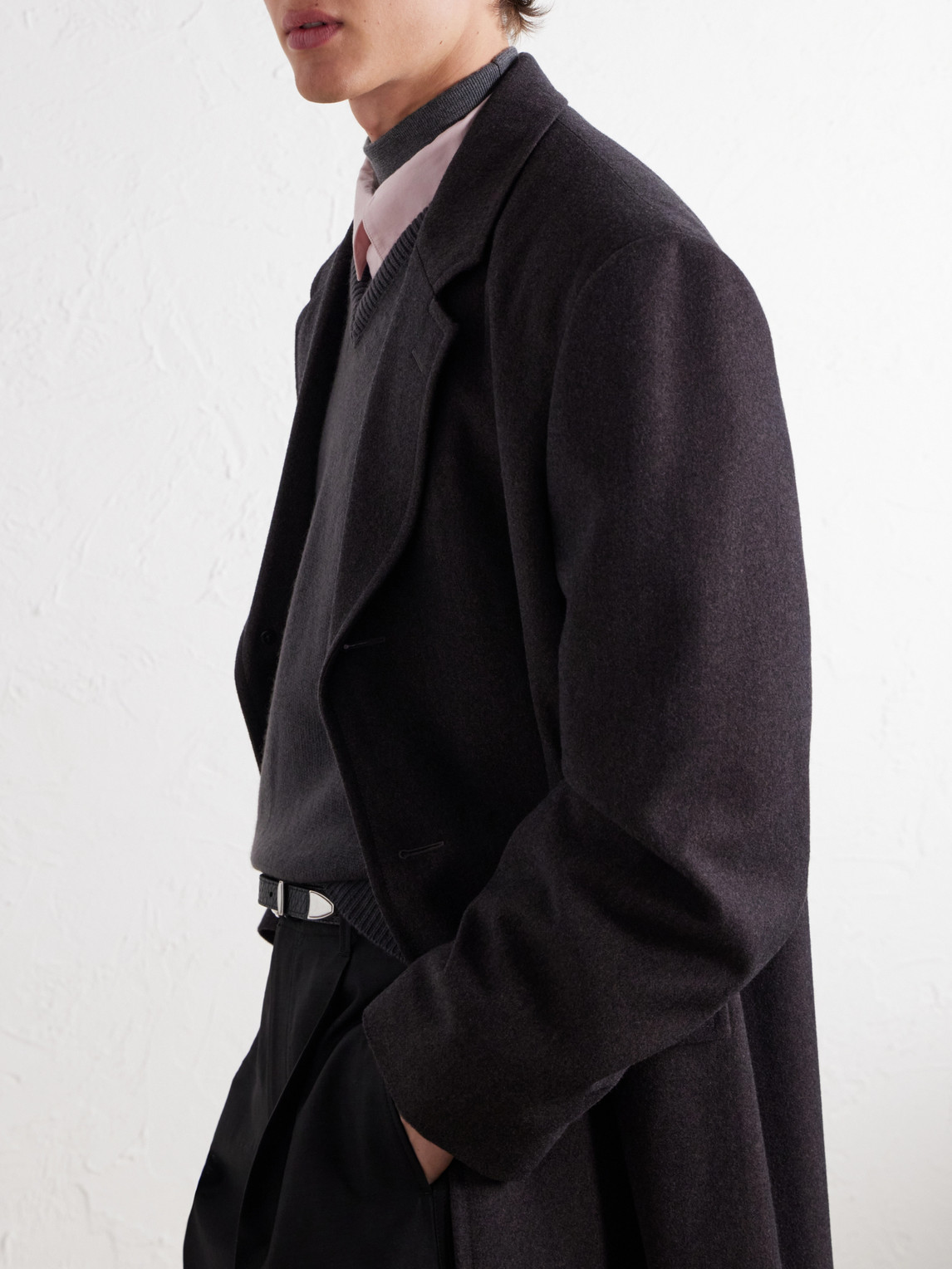 Woven Cashmere-Blend Coat