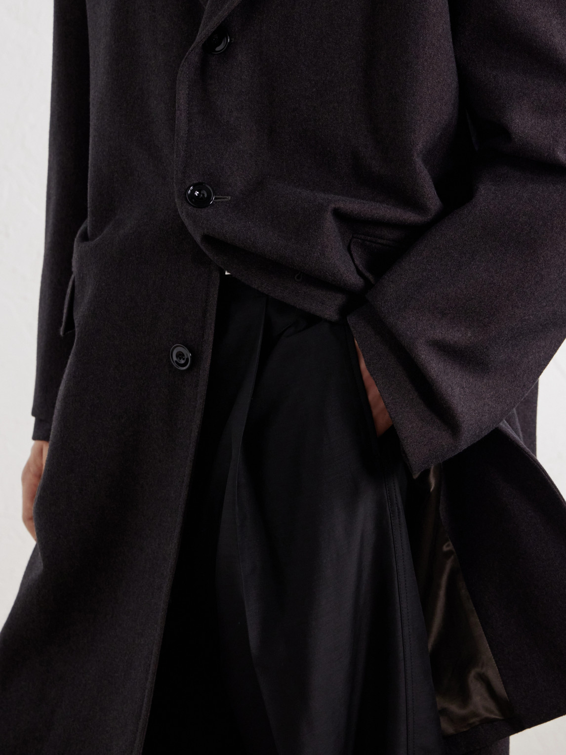 Woven Cashmere-Blend Coat