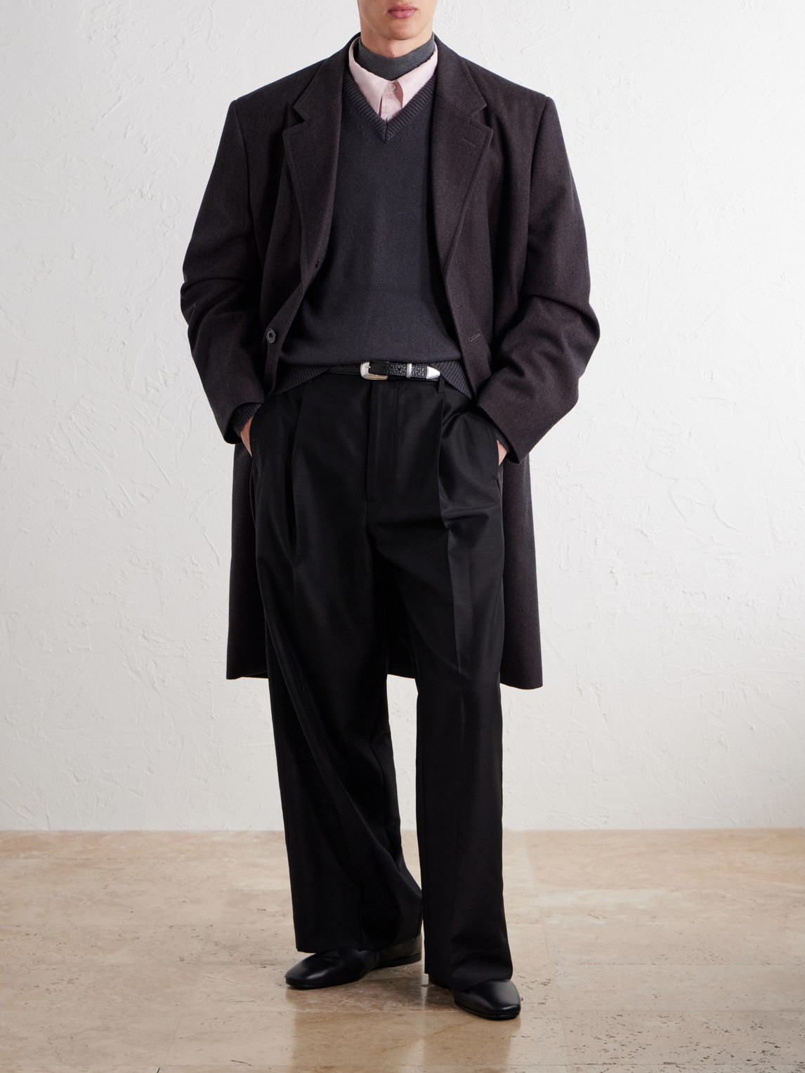 Woven Cashmere-Blend Coat