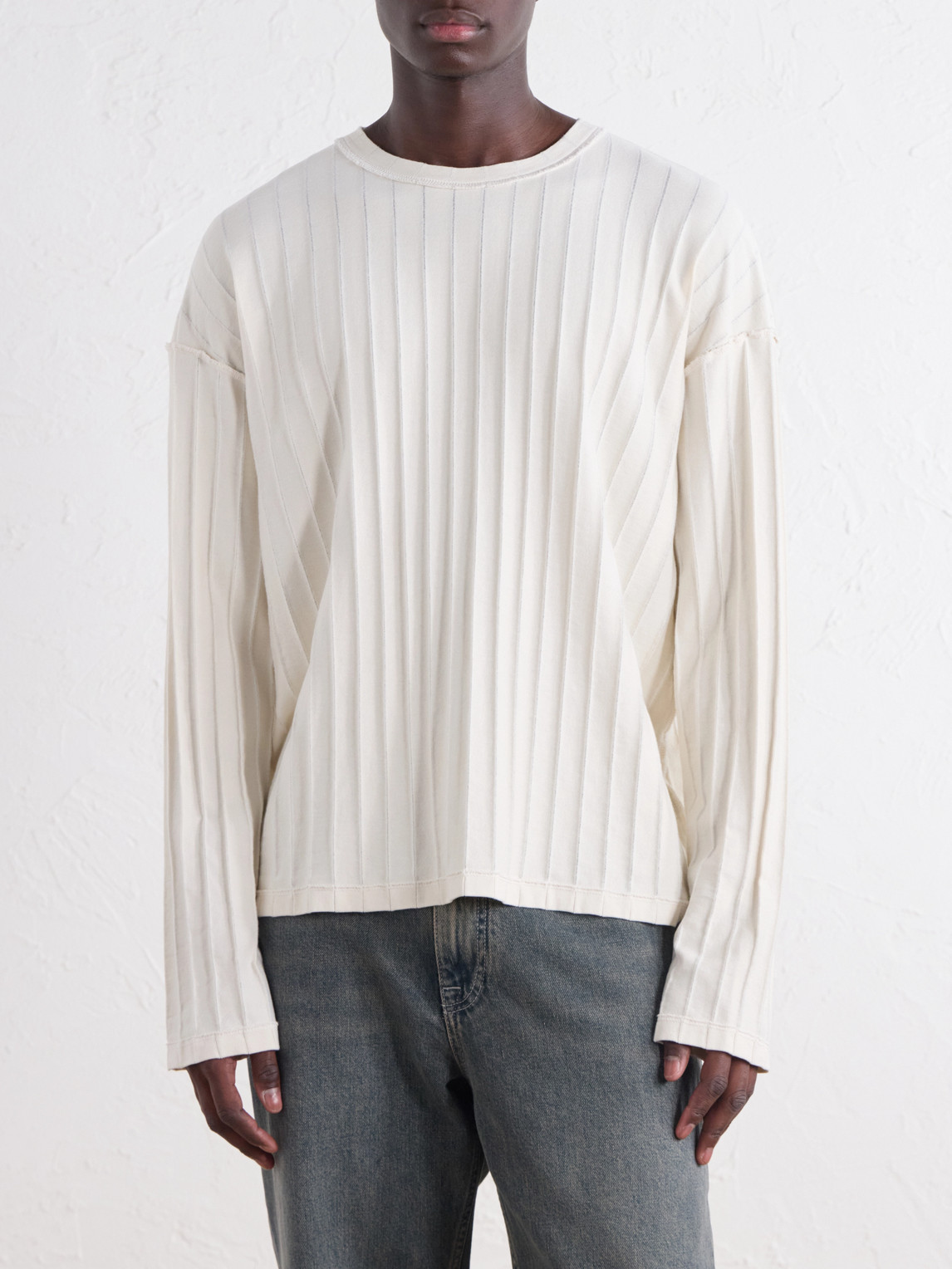 Ribbed Cotton-Jersey T-Shirt