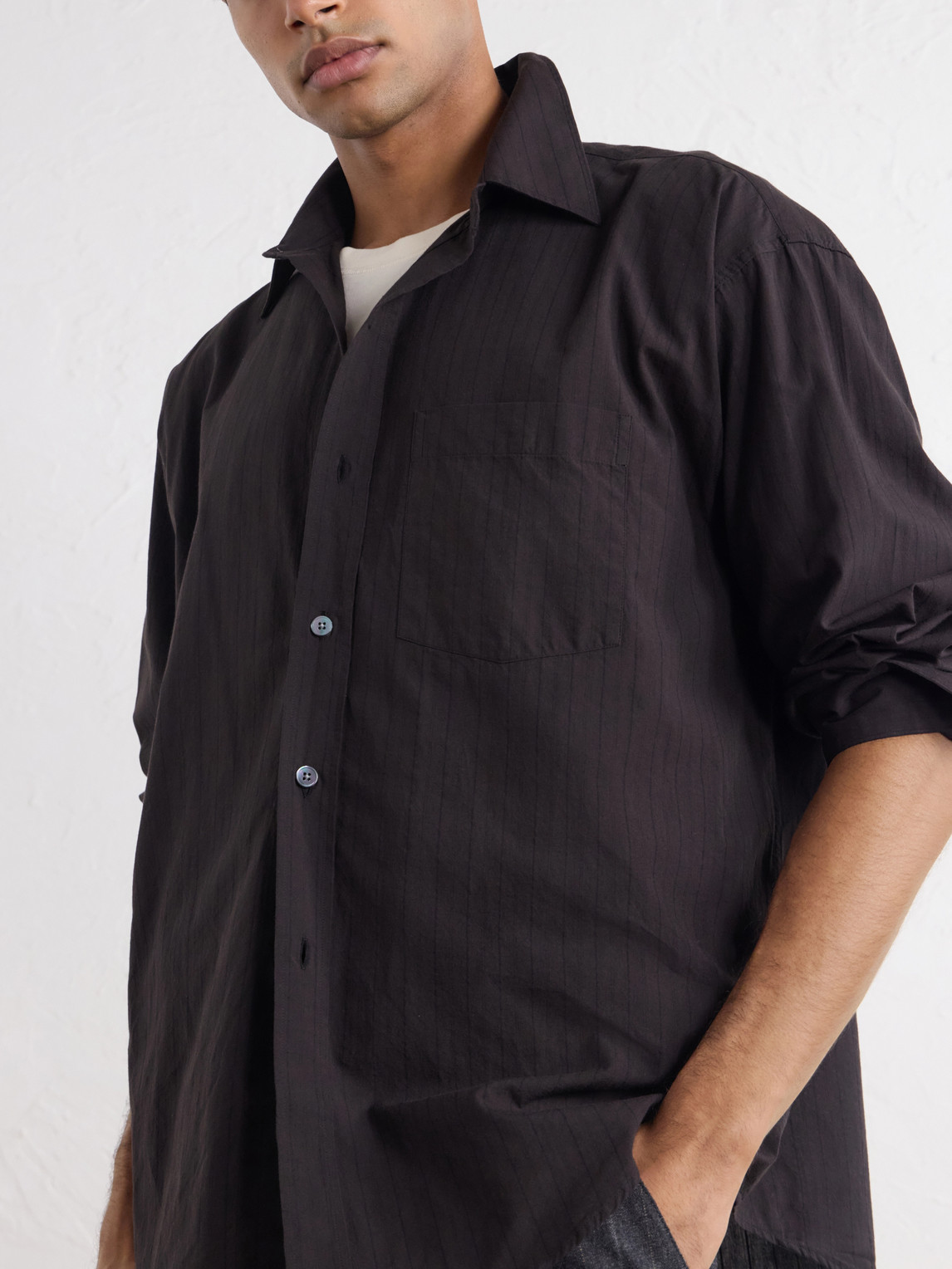 Executive Striped Cotton-Poplin Shirt