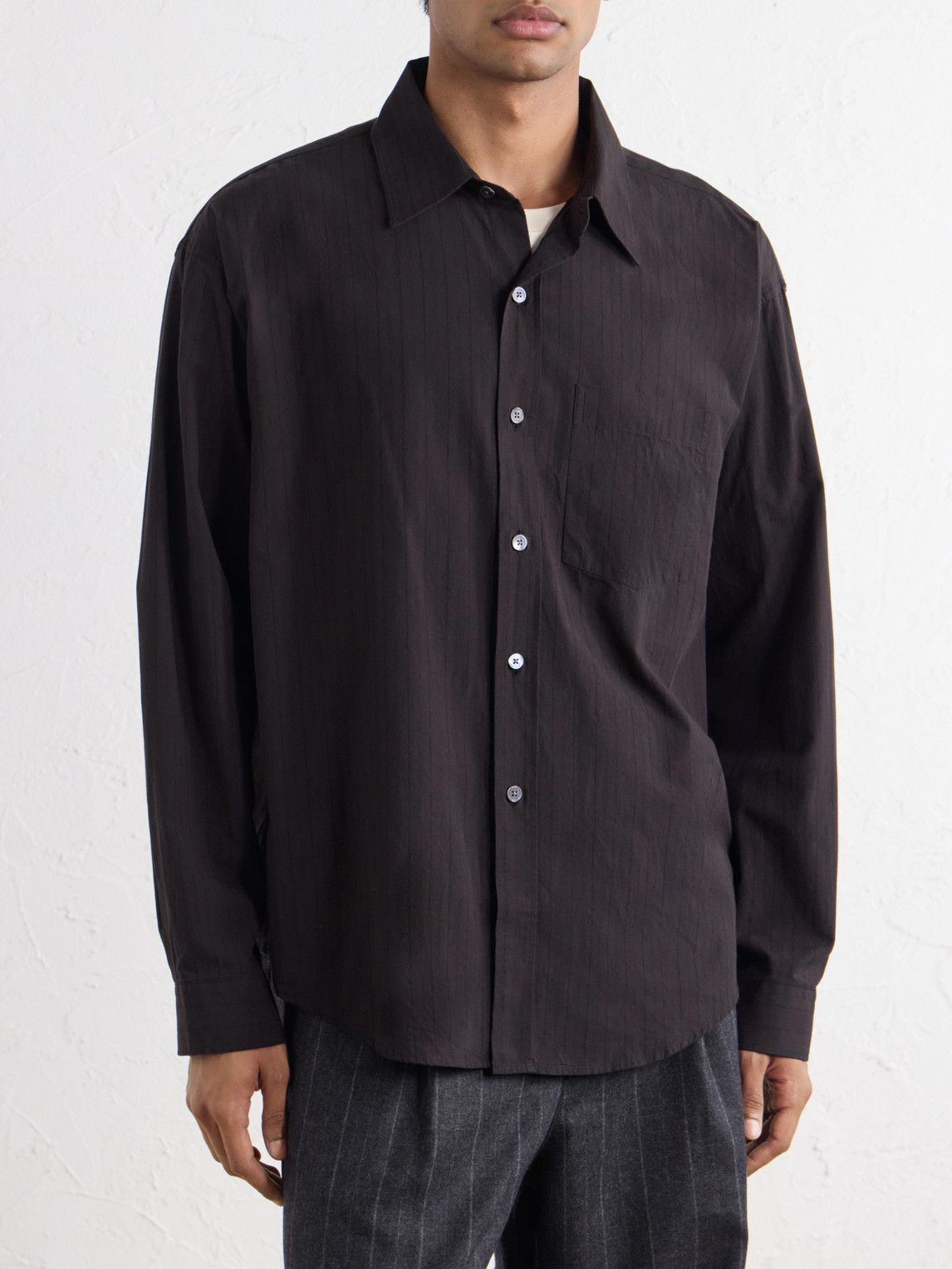 Executive Striped Cotton-Poplin Shirt