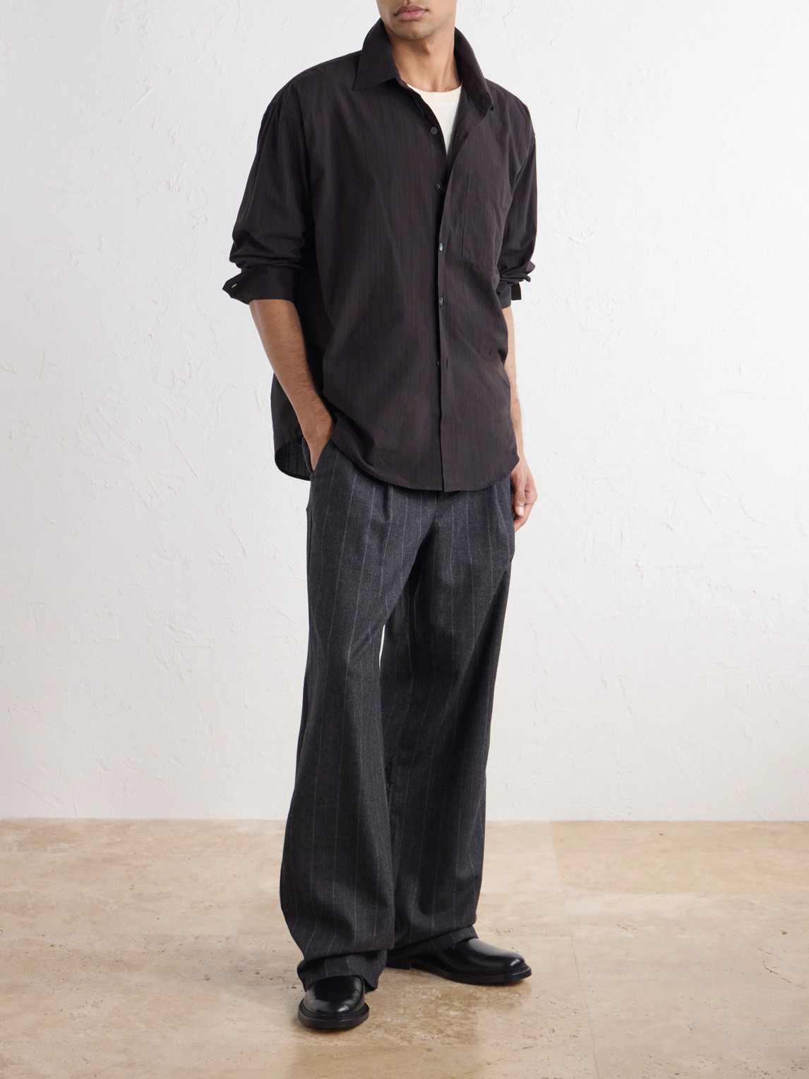 Executive Striped Cotton-Poplin Shirt