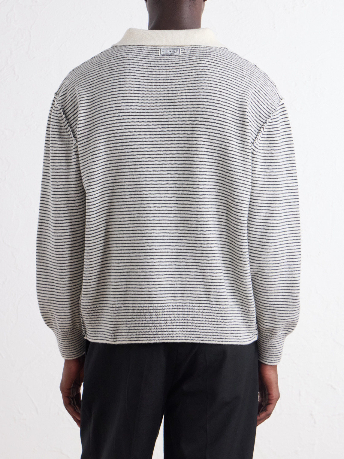 Charming Striped Wool Polo Sweater