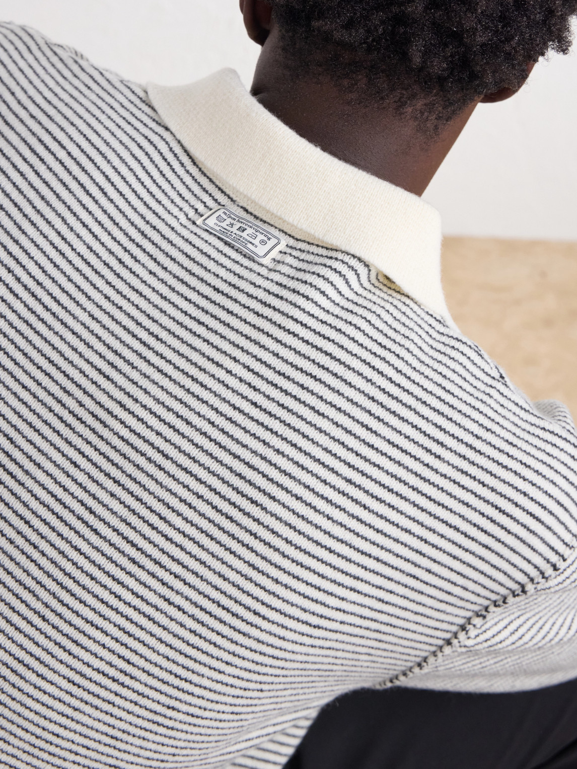 Charming Striped Wool Polo Sweater