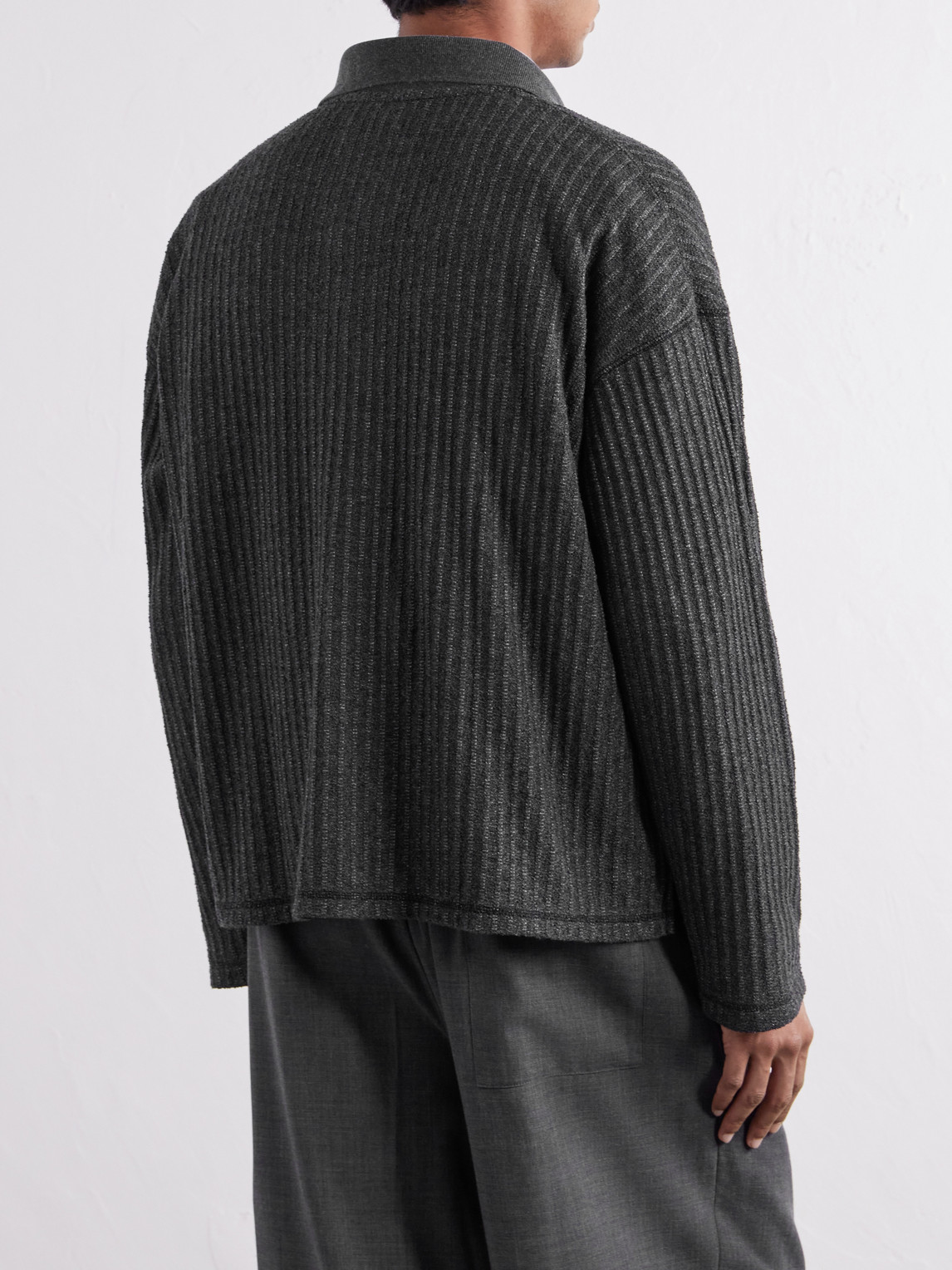 Rolodex Bouclé Polo Sweatshirt