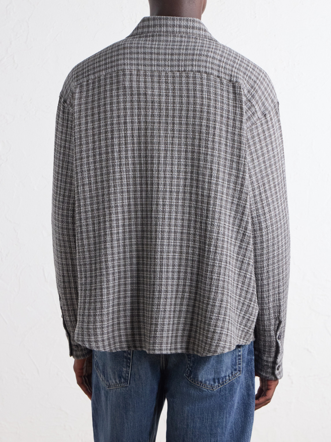 Vacation Checked Cotton And Wool-Blend Seersucker Shirt