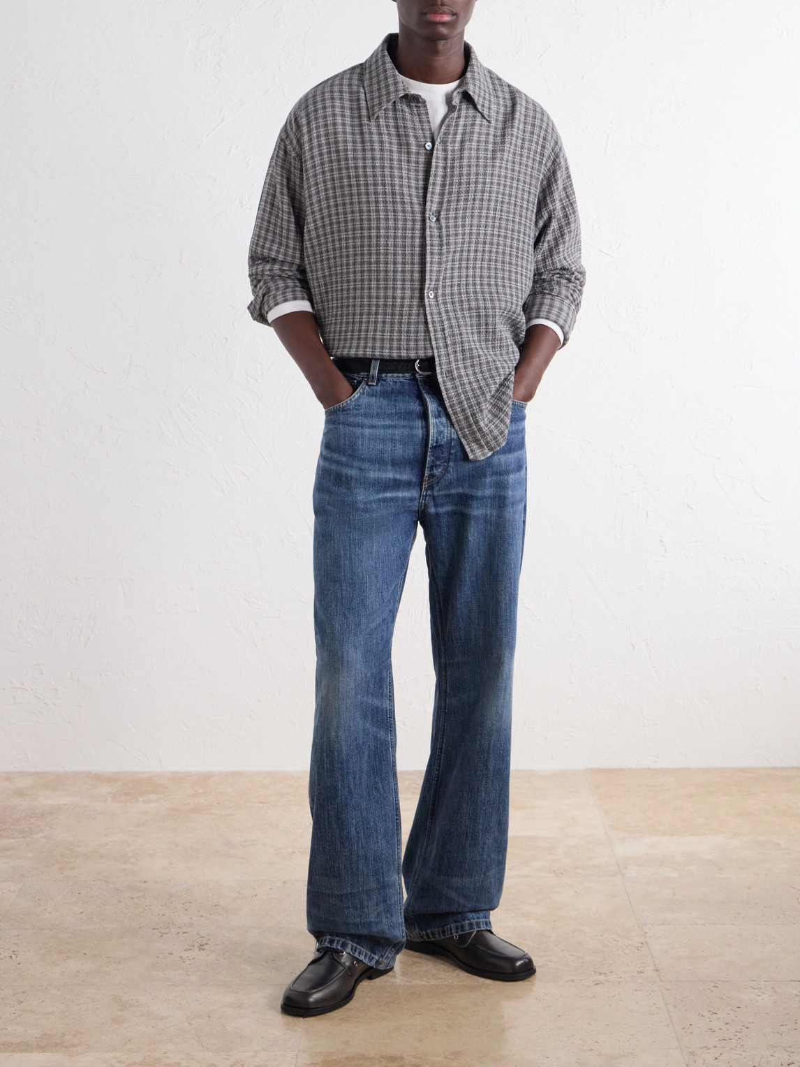 Vacation Checked Cotton And Wool-Blend Seersucker Shirt