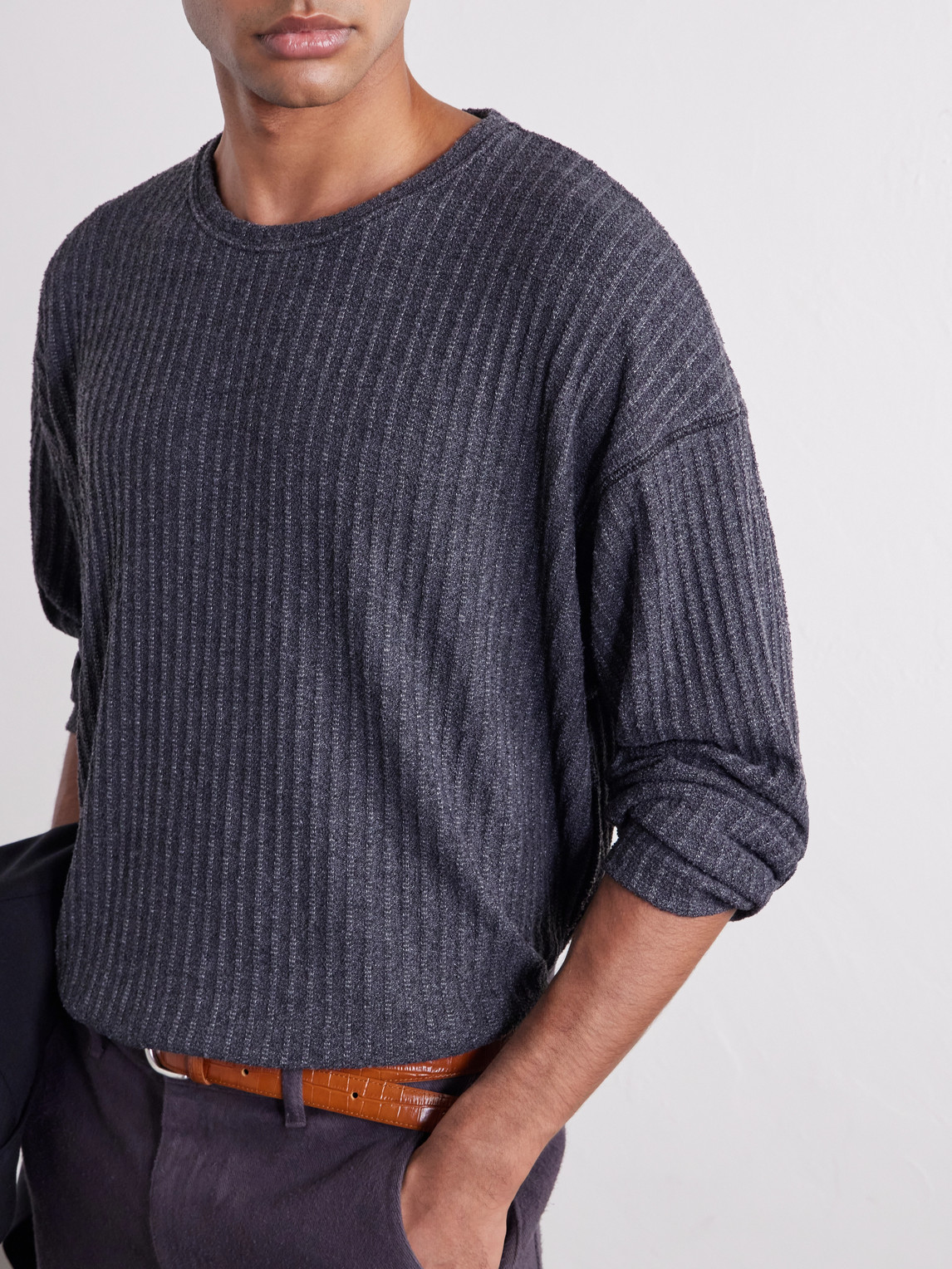 Ribbed Bouclé T-Shirt