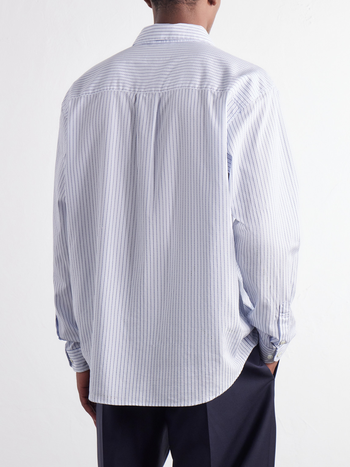 Distant Striped Cotton-Poplin Shirt