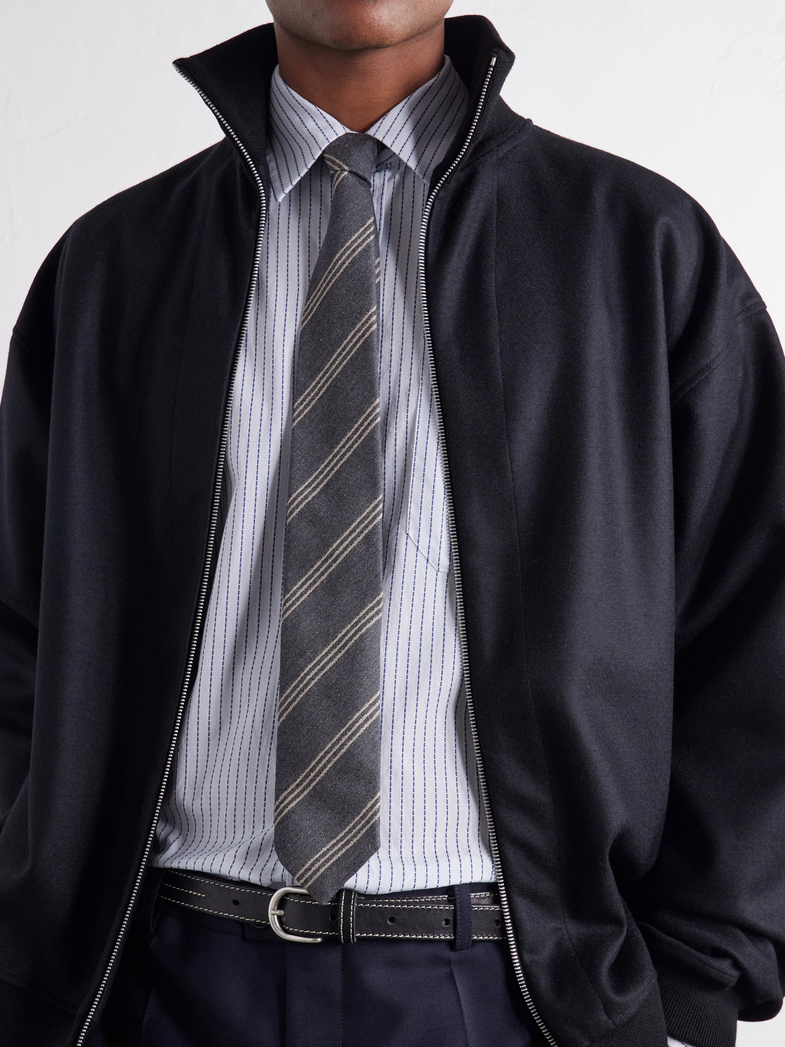 Distant Striped Cotton-Poplin Shirt