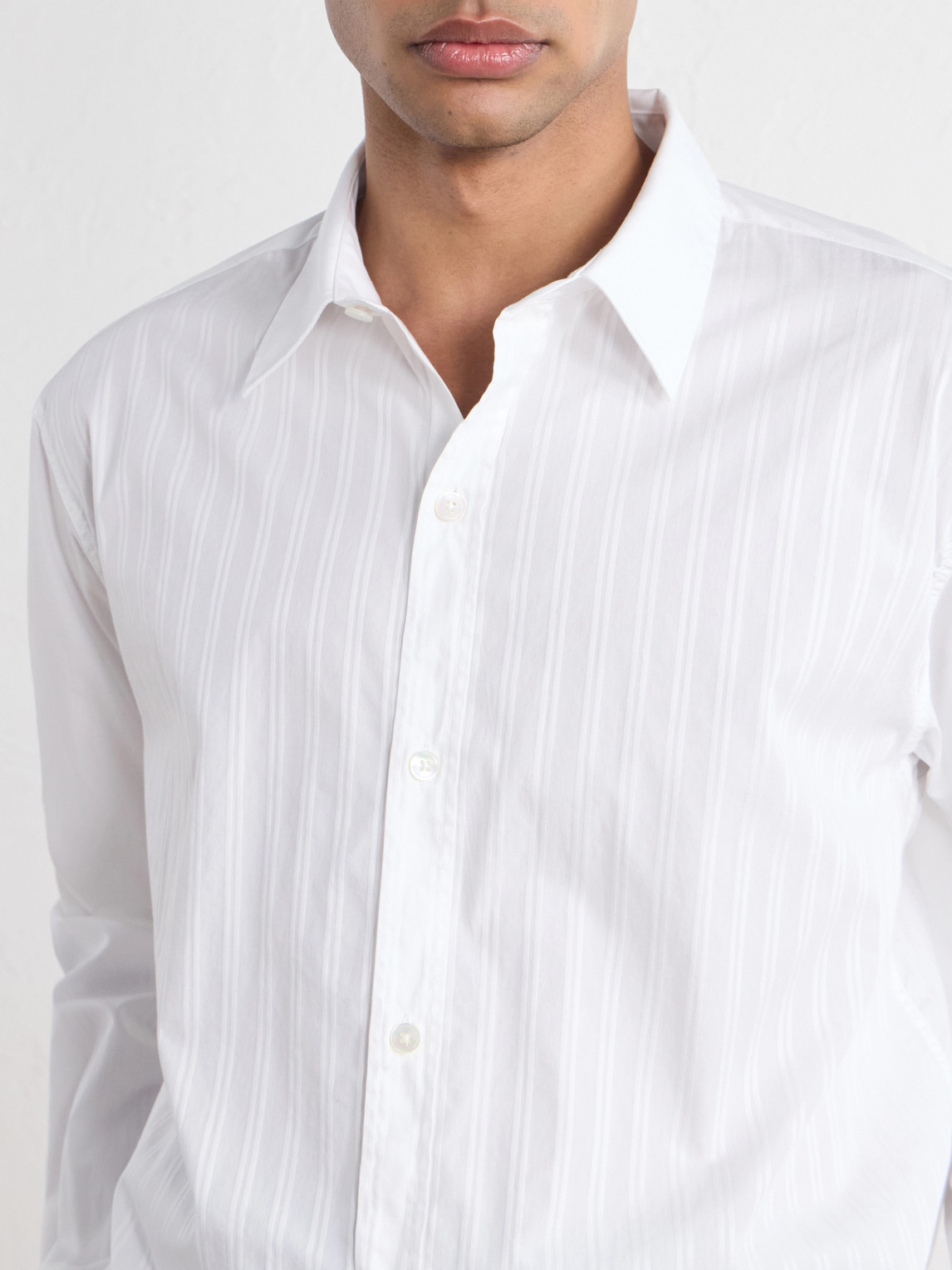 Auditorium Striped Cotton-Mélange Shirt