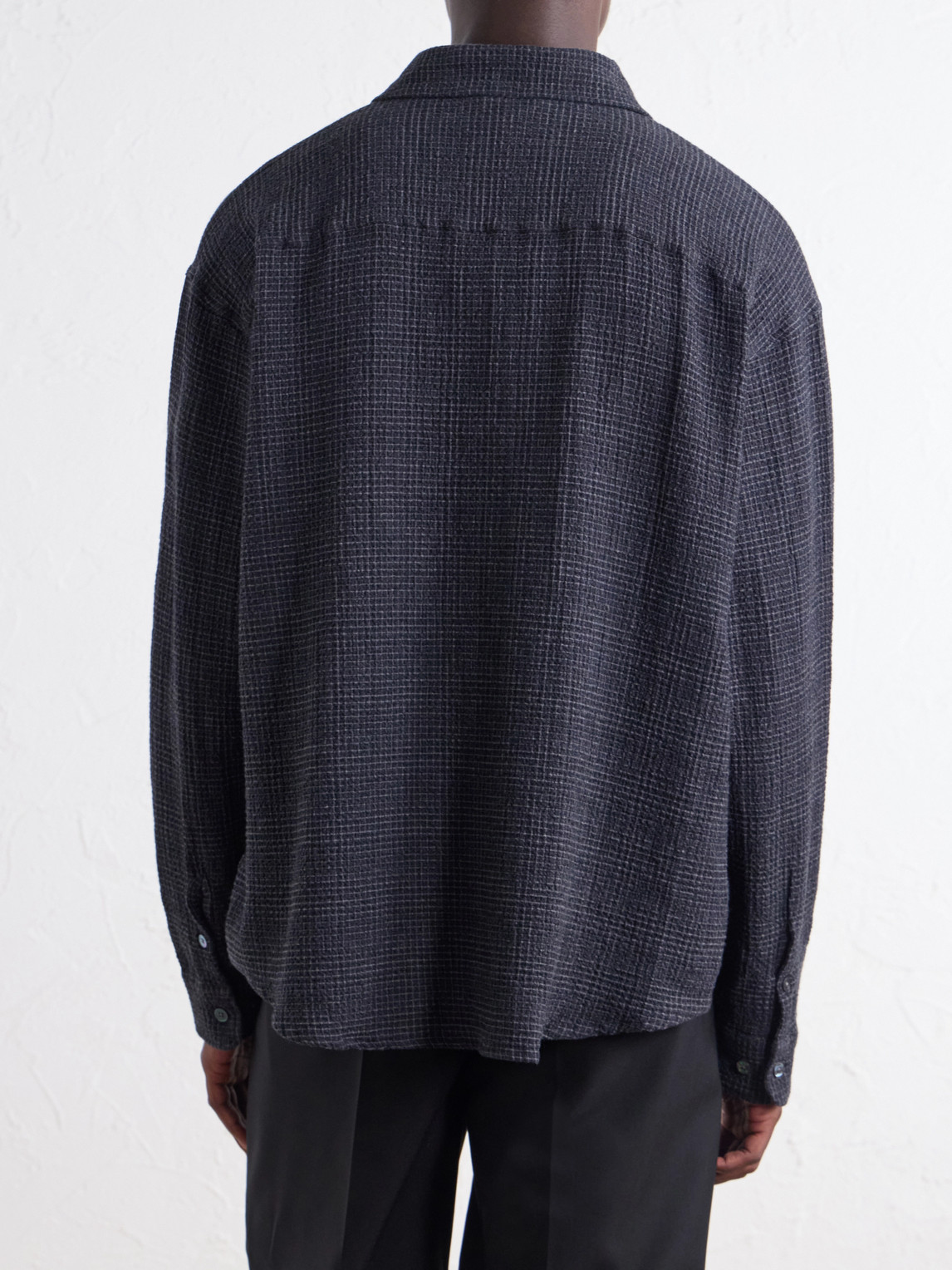 Vacation Checked Cotton And Wool-Blend Seersucker Shirt