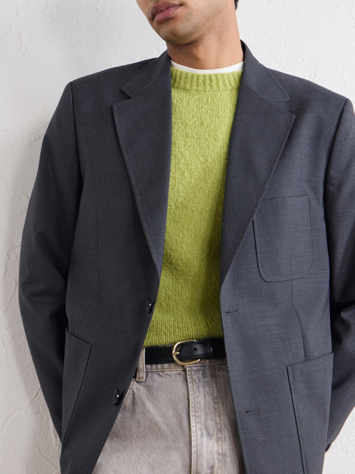 Patch Wool-Twill Blazer