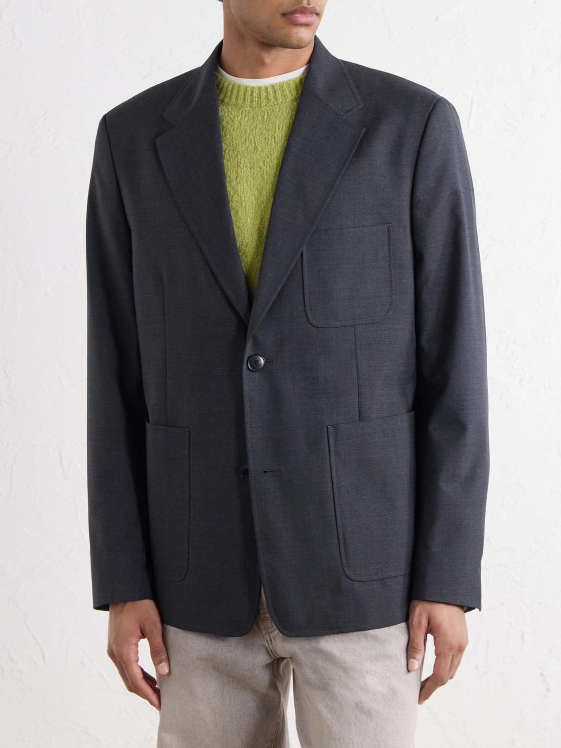 Patch Wool-Twill Blazer