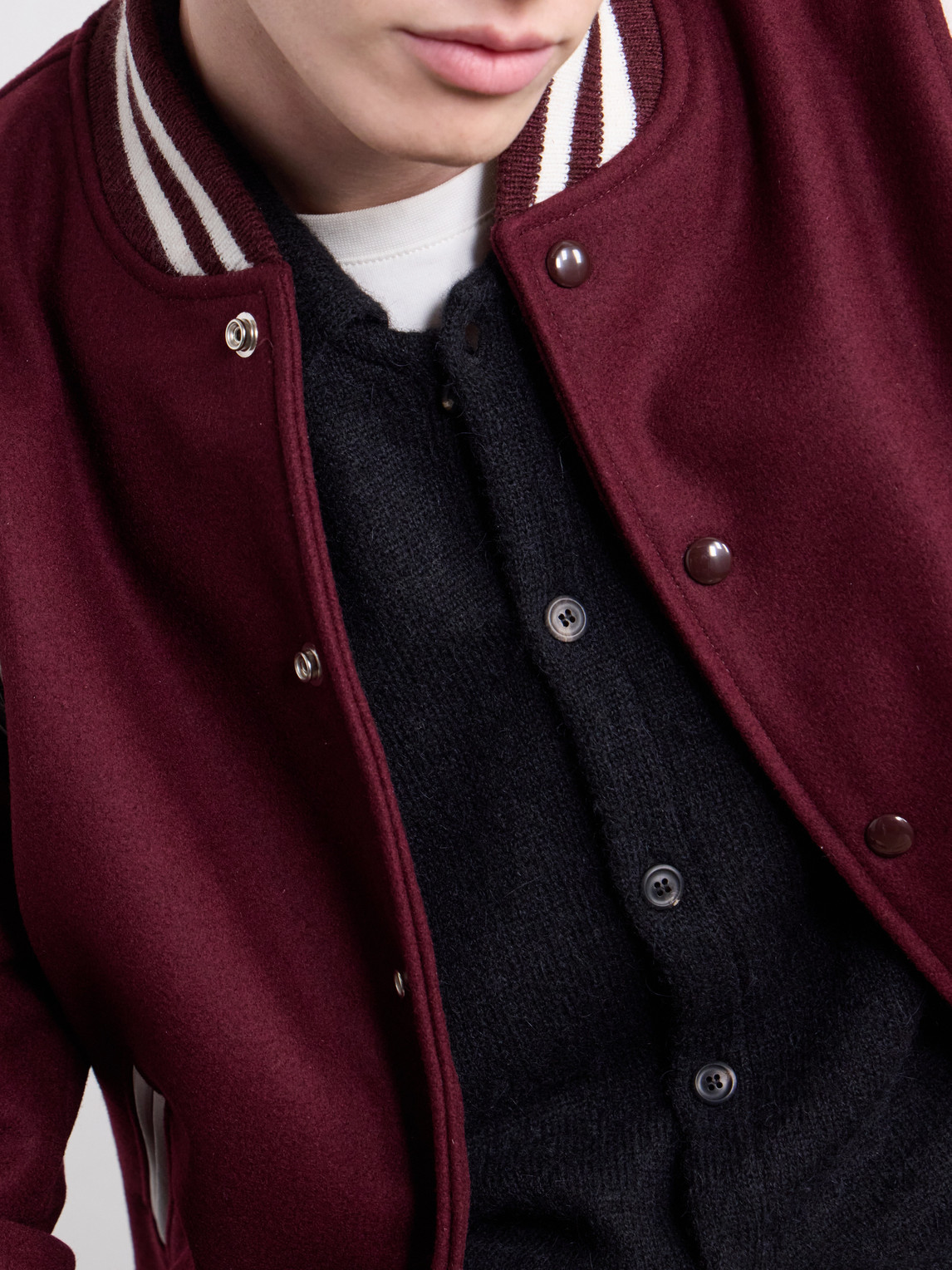 The Hayes Leather Trimmed Wool-Blend Jacket