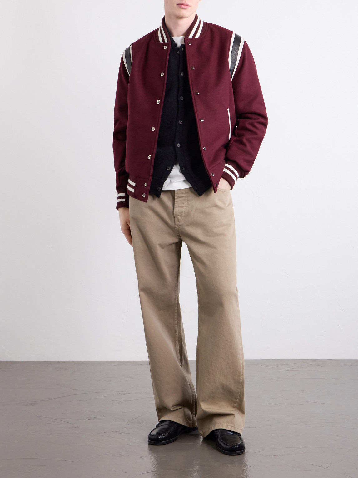 The Hayes Leather Trimmed Wool-Blend Jacket