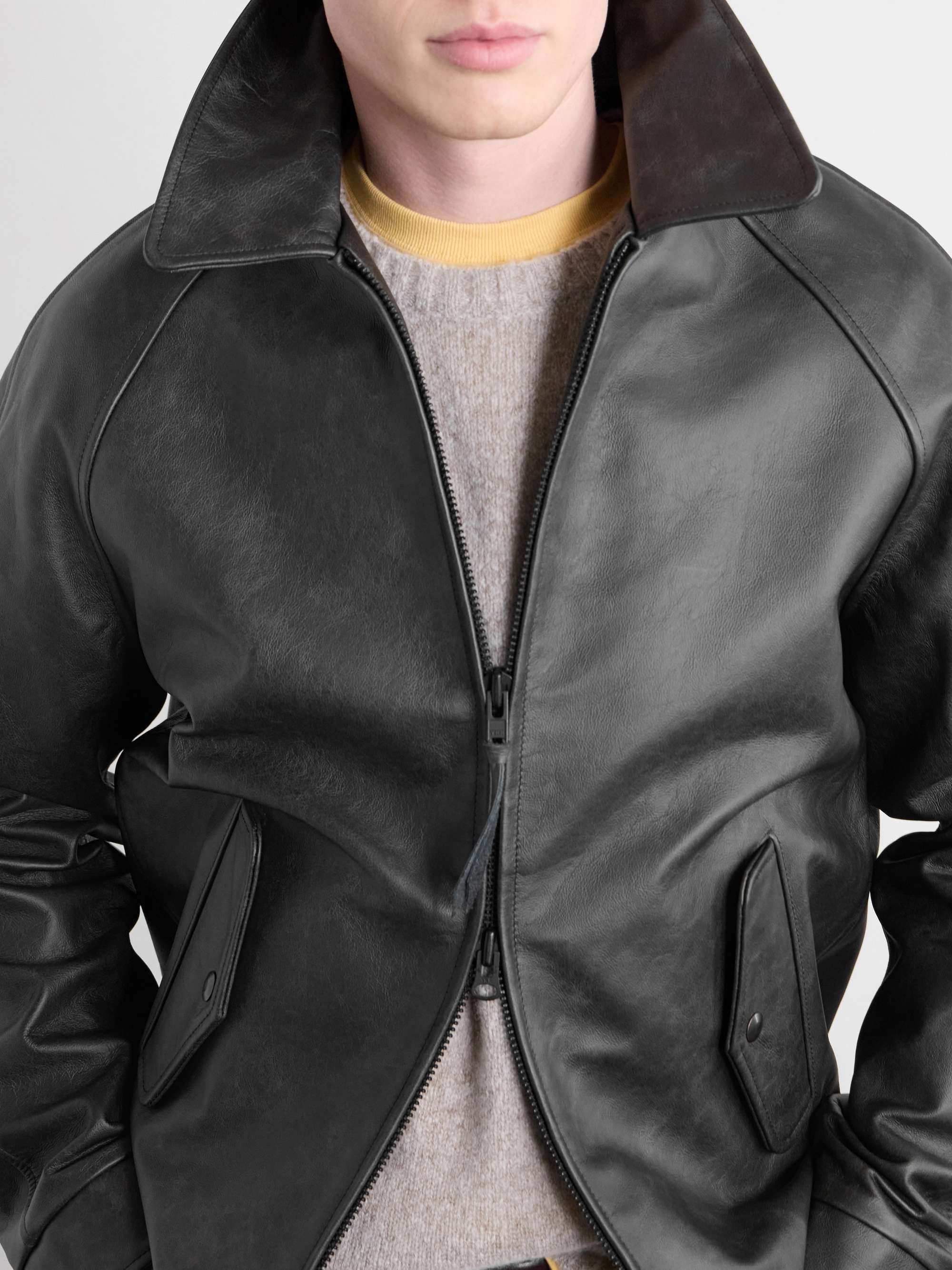 GOLDEN BEAR The Dunbear Leather Bomber Jacket for Men | MR PORTER