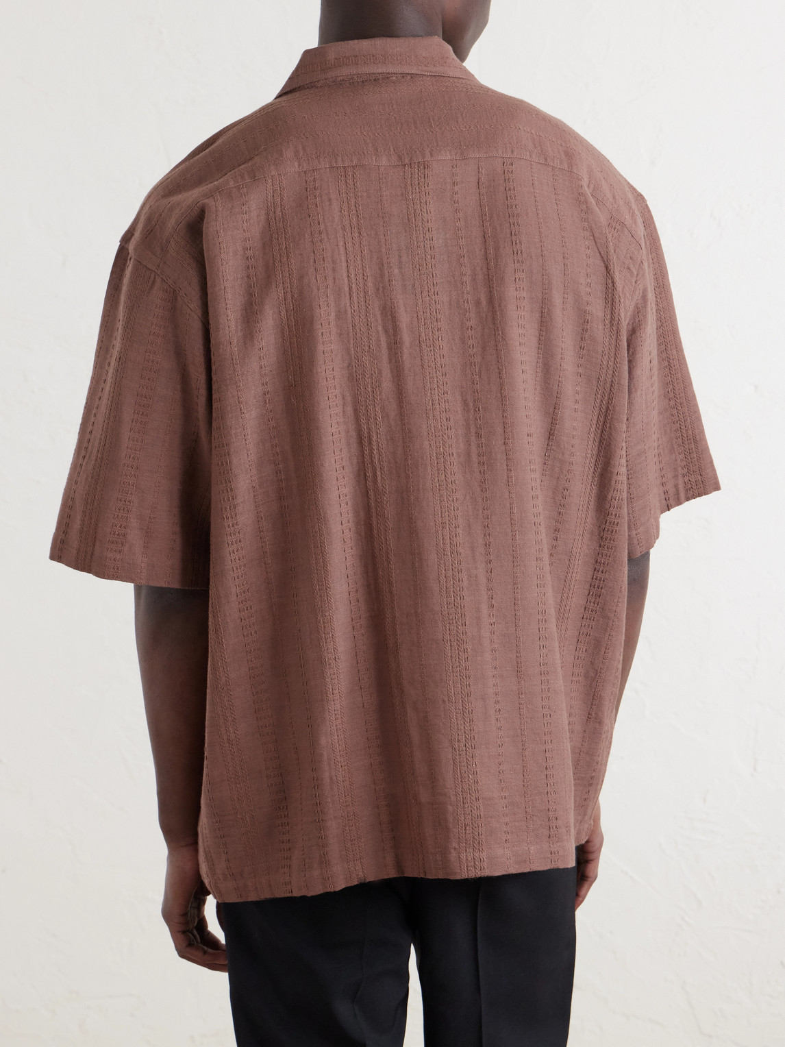 Rohit Convertible-Collar Cotton-Jacquard Shirt