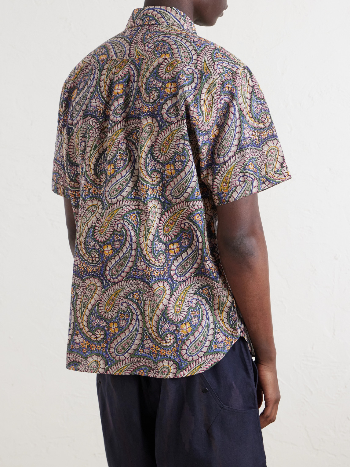 Ron Button-Down Collar Paisley-Print Cotton Shirt