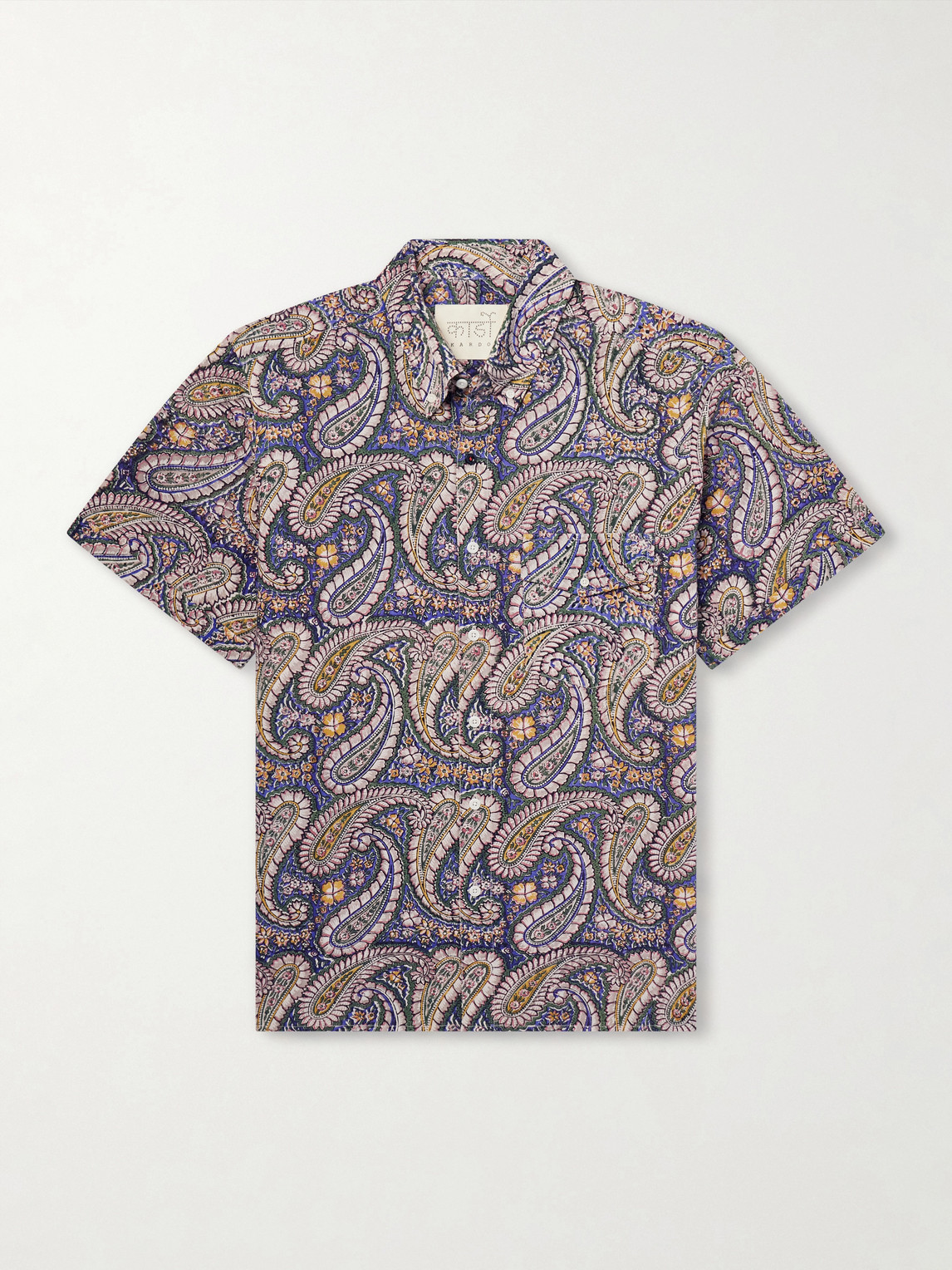 Kardo Ron Button-down Collar Paisley-print Cotton Shirt In Blue