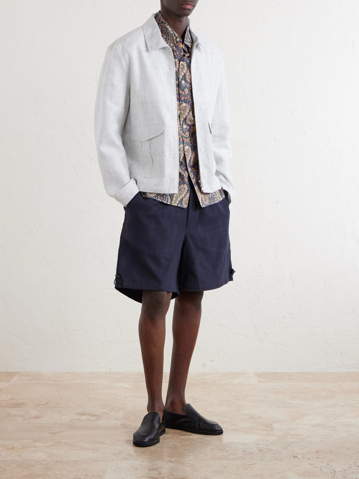 Ron Button-Down Collar Paisley-Print Cotton Shirt