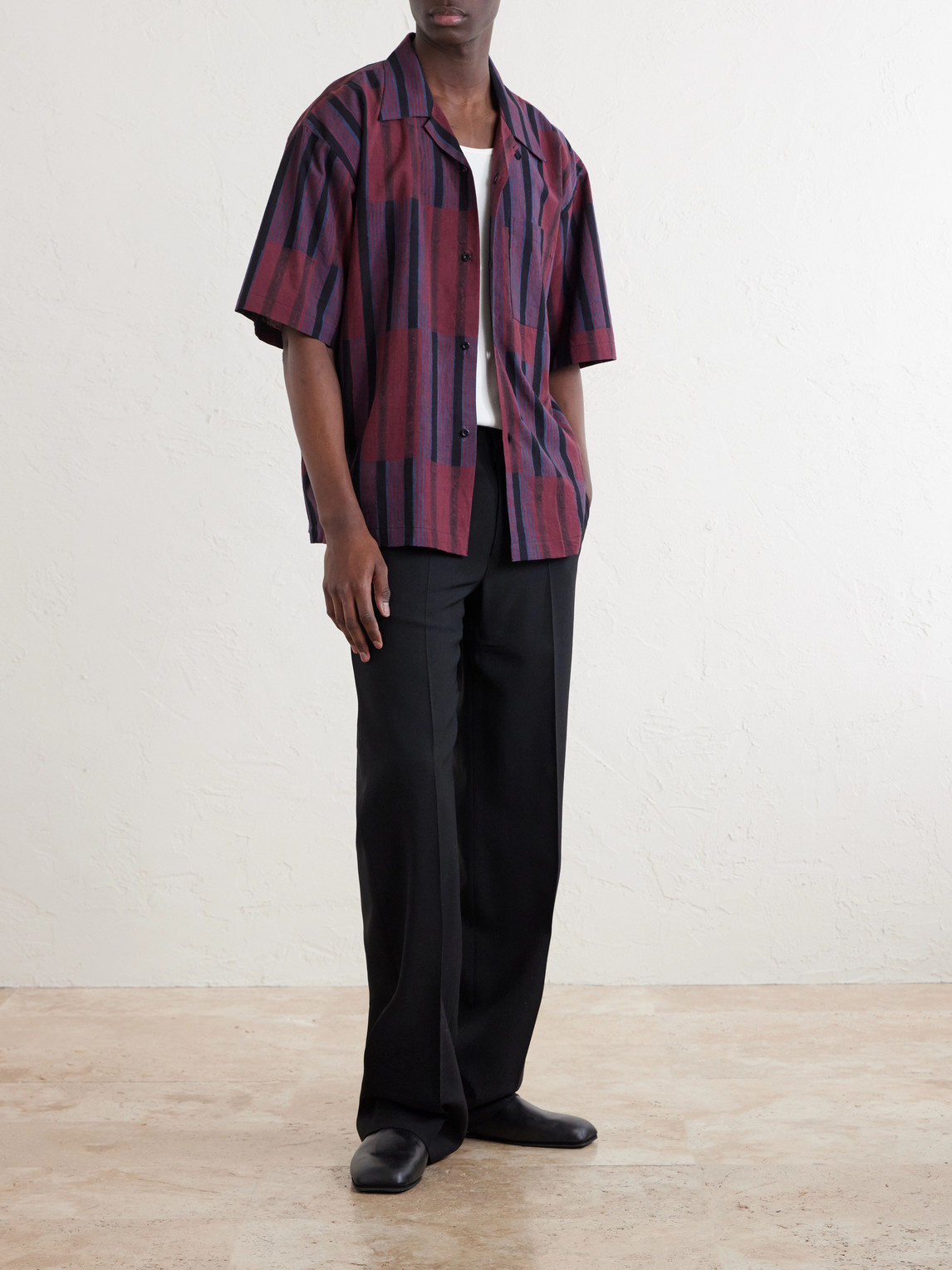 Rohit Convertible-Collar Striped Cotton Shirt
