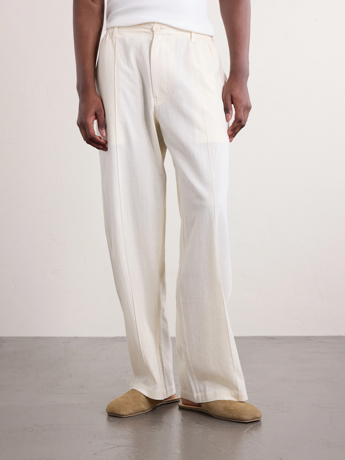  Kardo - Kedar Straight-leg Cotton Trousers - Men - Neutrals - S 