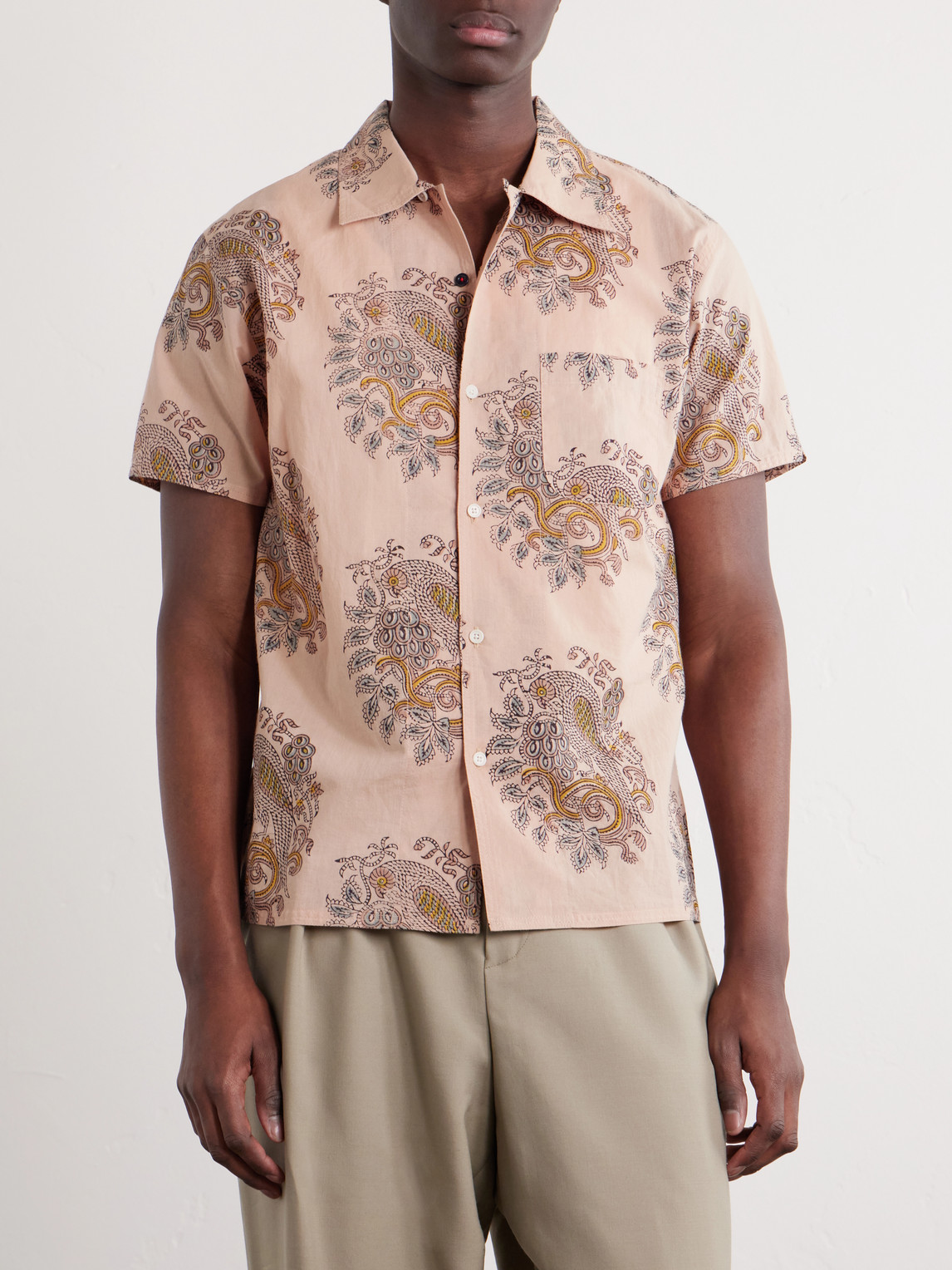  Kardo - Chintan Printed Cotton Shirt - Men - Neutrals - S 