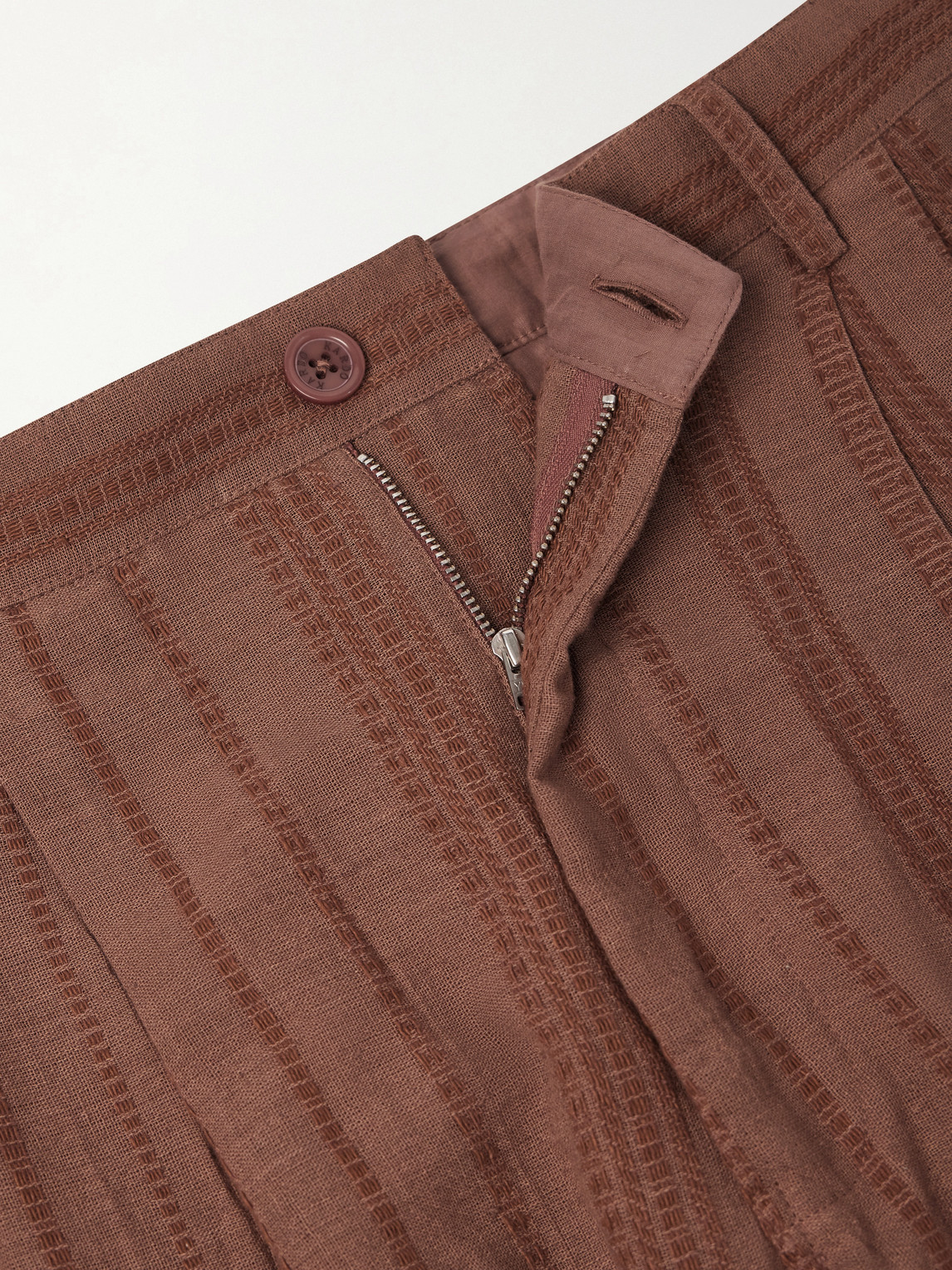Antonio Straight-Leg Striped Cotton-Canvas Trousers