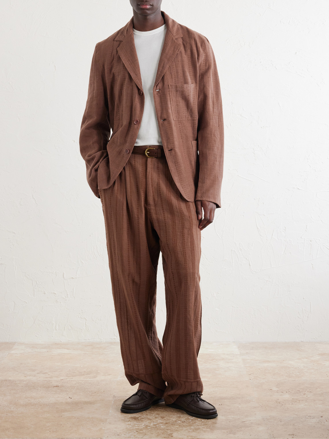 Antonio Straight-Leg Striped Cotton-Canvas Trousers