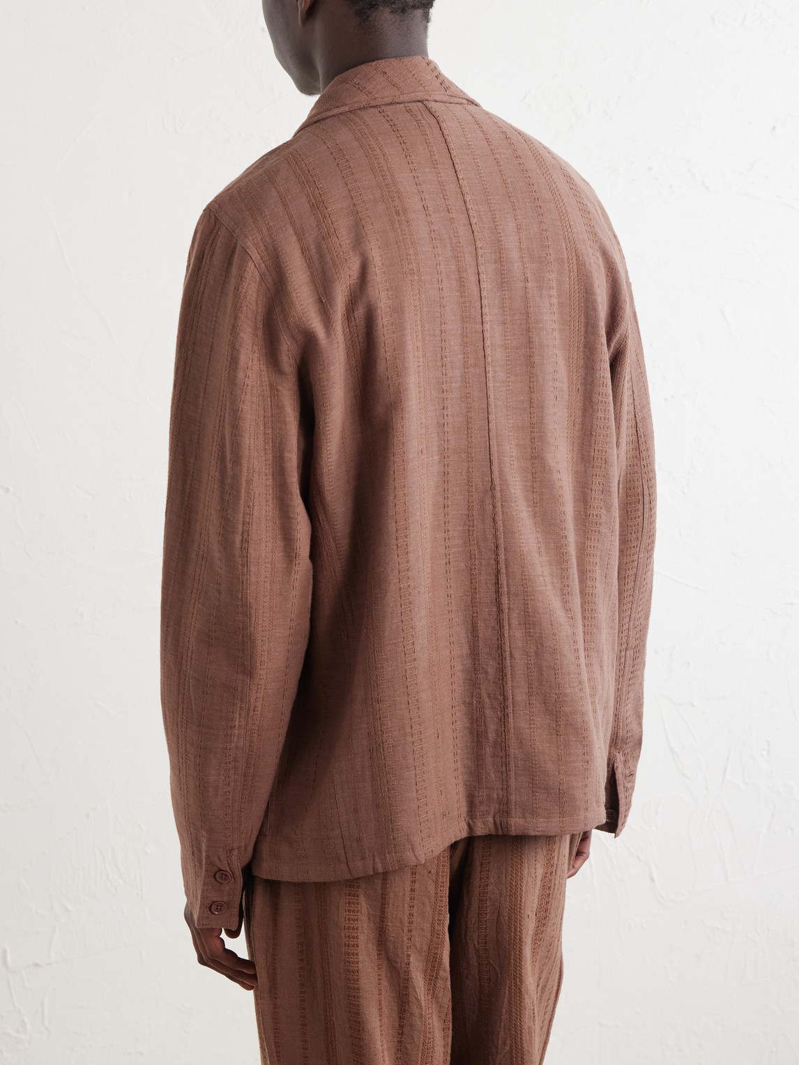  Kardo - Somesh Cotton-jacquard Suit Jacket - Men - Brown - S 