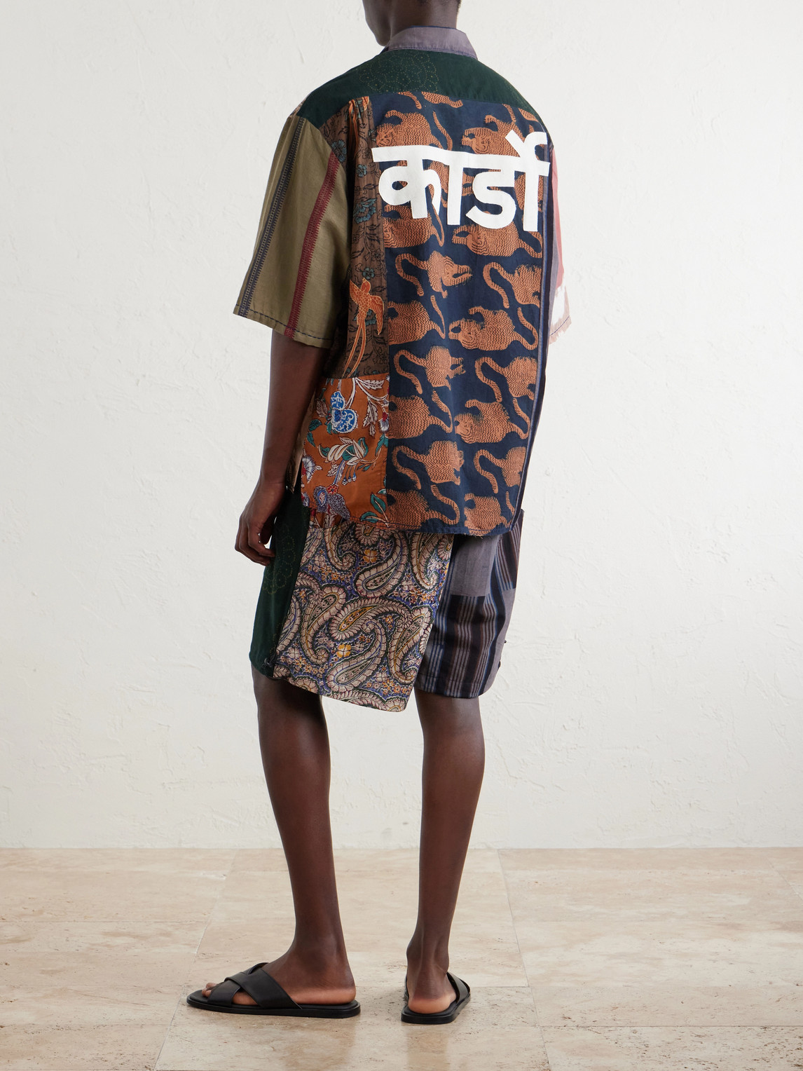 Kardo Yuto Patchwork Cotton Shirt In Multi