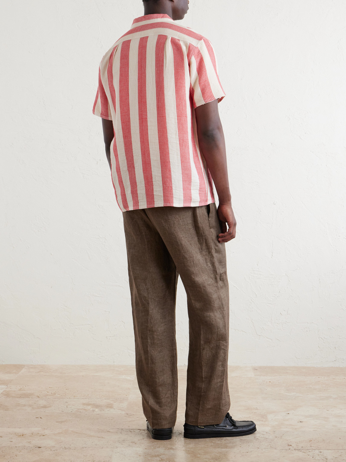 Camp-Collar Striped