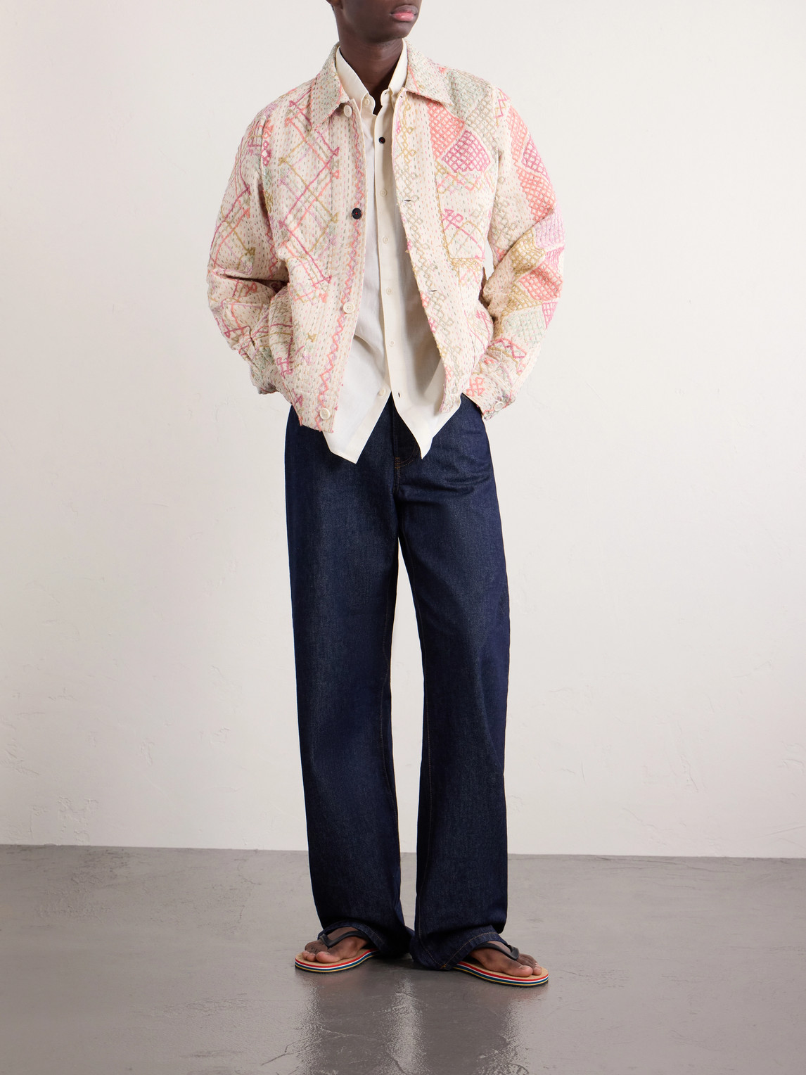 Kardo Cotton-jacquard Jacket In White